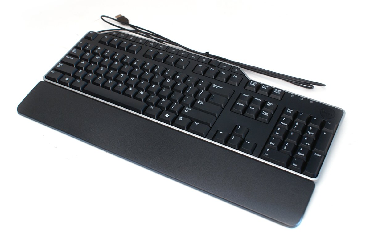 کیبورد اصلی دل 1RW52 KB522 X20M8 7VHY1 تجاری چندرسانه‌ای باسیم USB با 104 کلید و 14 کلید میانبر و پورت USB دوگانه، سازگار با شماره‌های مدل: 1RW52، KB522، X20M8، 7VHY1
