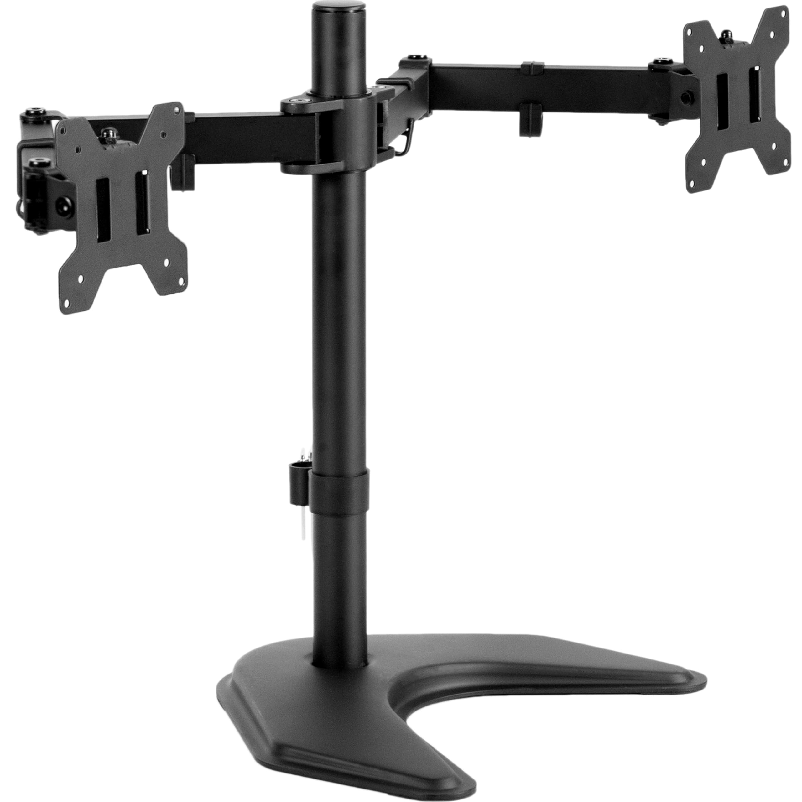 VIVO STAND-V002F پایه میز ایستاده دو روکش LED LCD برای 2 صفحه با اندازه تا 27 اینچ با بازوهای قابل تنظیم کامل با حداکثر VESA 100x100 میلیمتر دو روکش - ایستادهٔ