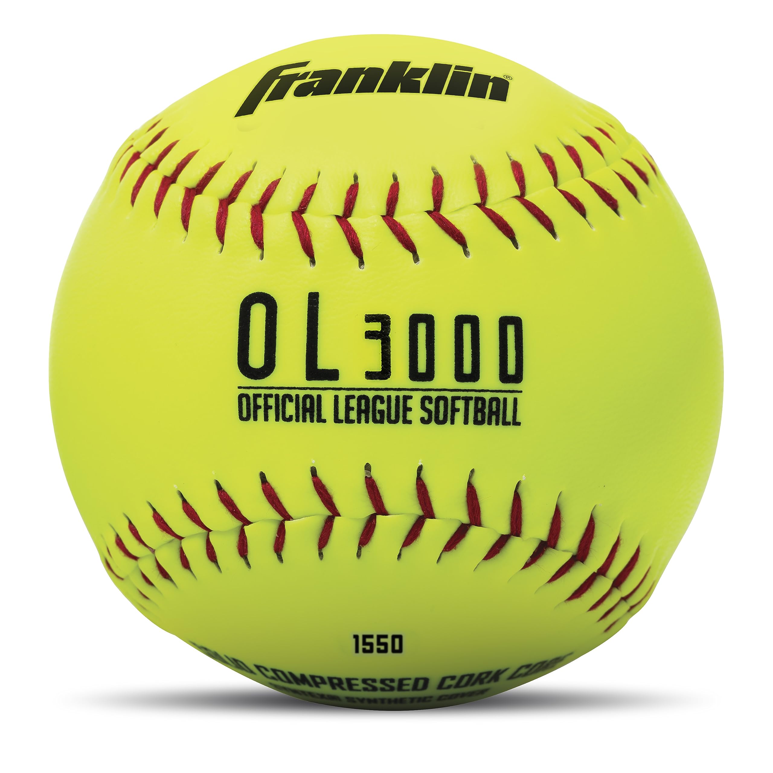 توپ‌های افترایس زرد 12اینچی Franklin Sports Official Game Softballs - OL3000 - سایز و وزن رسمی - توپ های تورنمنت برای تمرین و بازی - بسته 1 عددی و بسته‌های 12 عددی