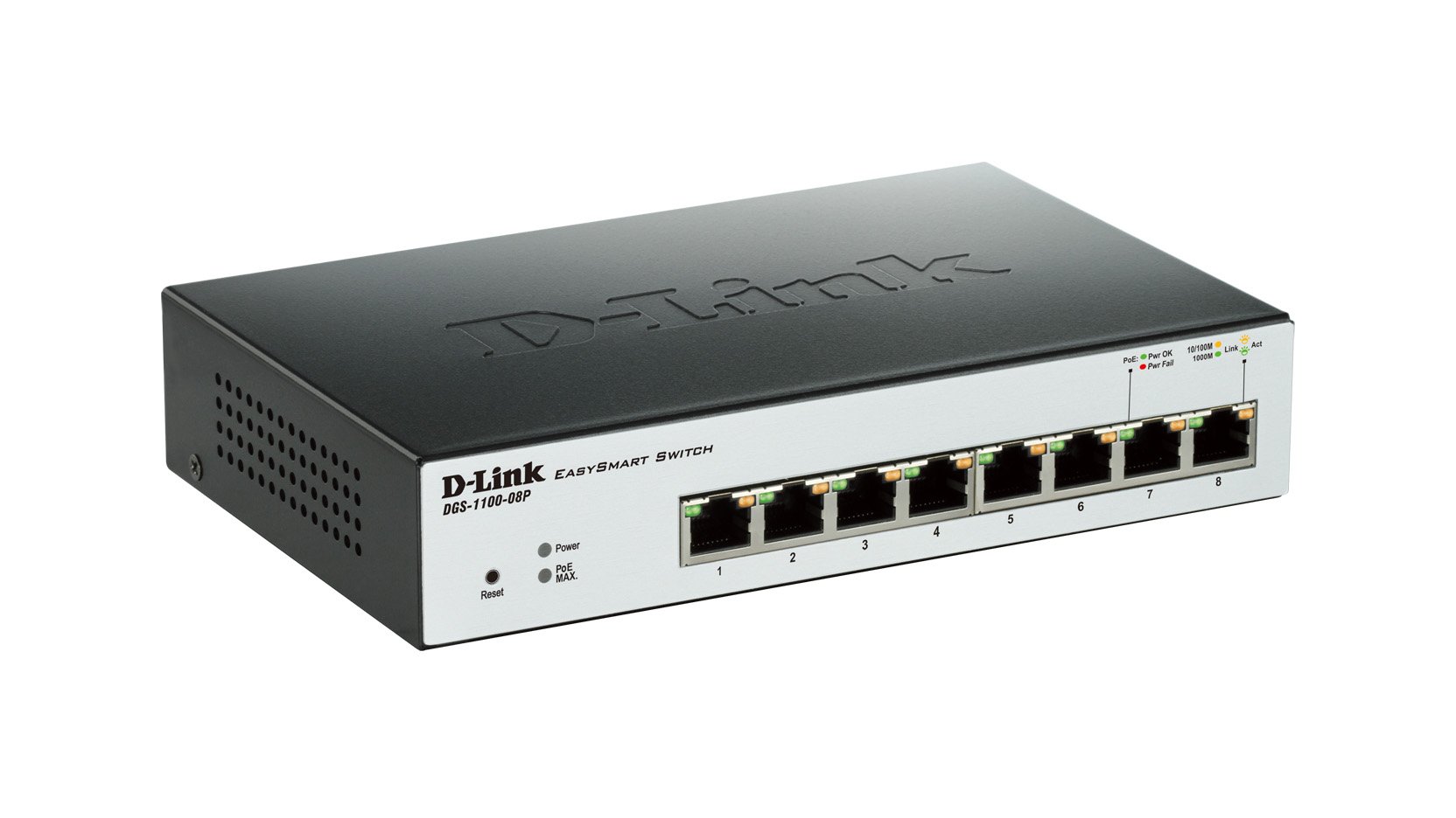 سوییچ پوی اترنت گیگابیت هوشمند ۸ پورت D-Link (DGS-1100-08P) مدیریت شده هوشمند L2