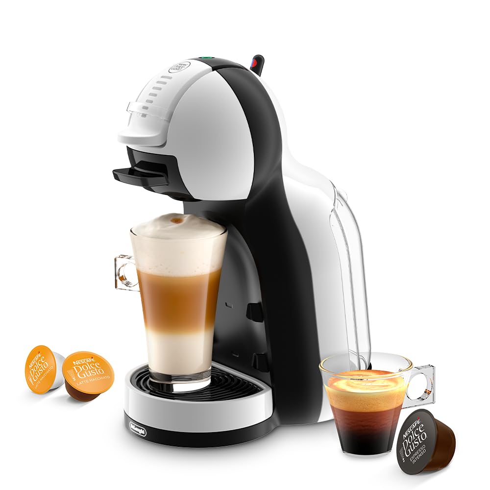 دستگاه قهوه‌ساز کپسولی DeLonghi Nescafé Dolce Gusto Mini Me، اسپرسو، کاپوچینو و موارد دیگر، مدل EDG305.WB، رنگ سفید و مشکی