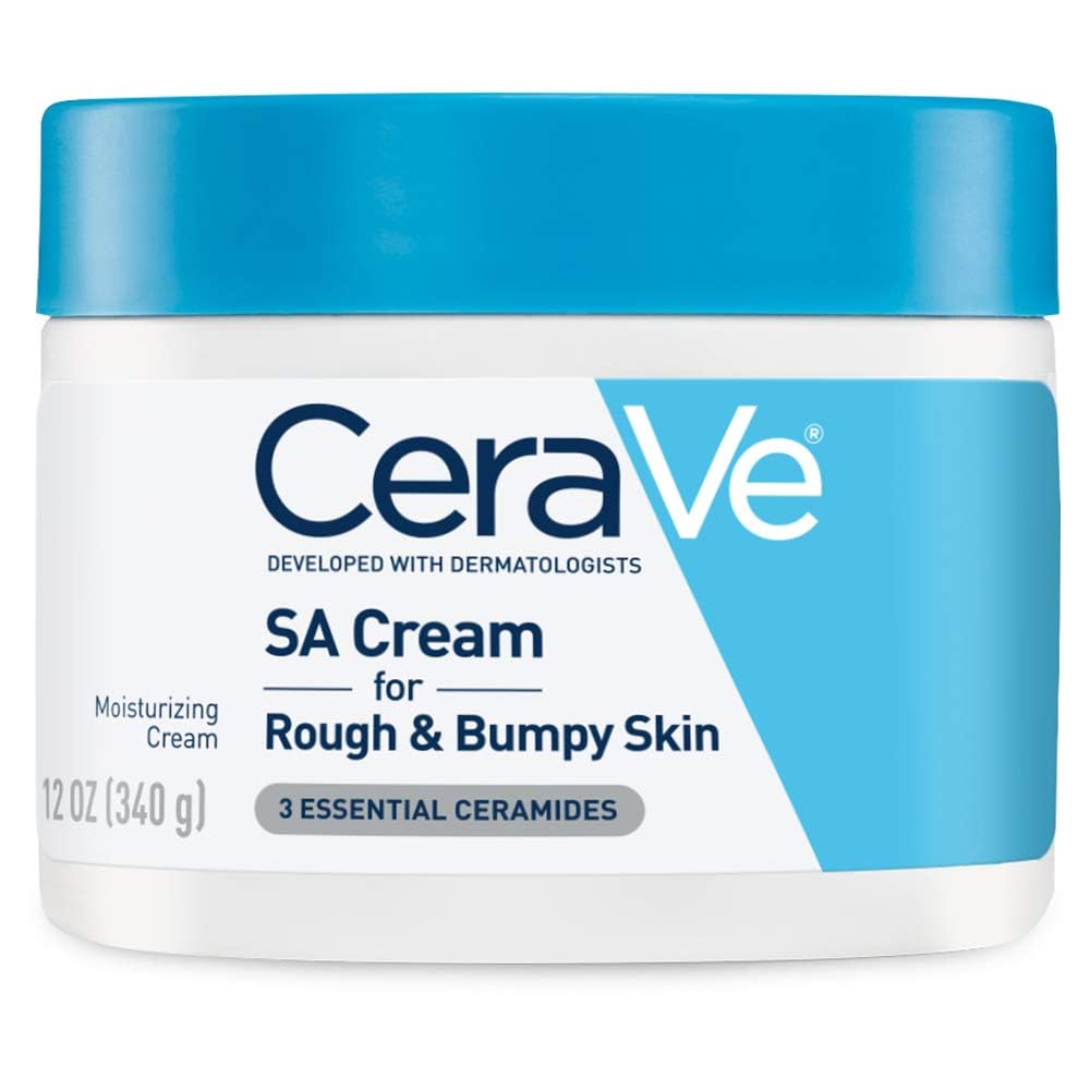 کرم CeraVe SA، ۱۲ اونس، کرم بدن تجدید کننده اسید سالیسیلیک برای پوست خشن و دودرنگ، بدون عطر ۱۱۸ میلی لیتر