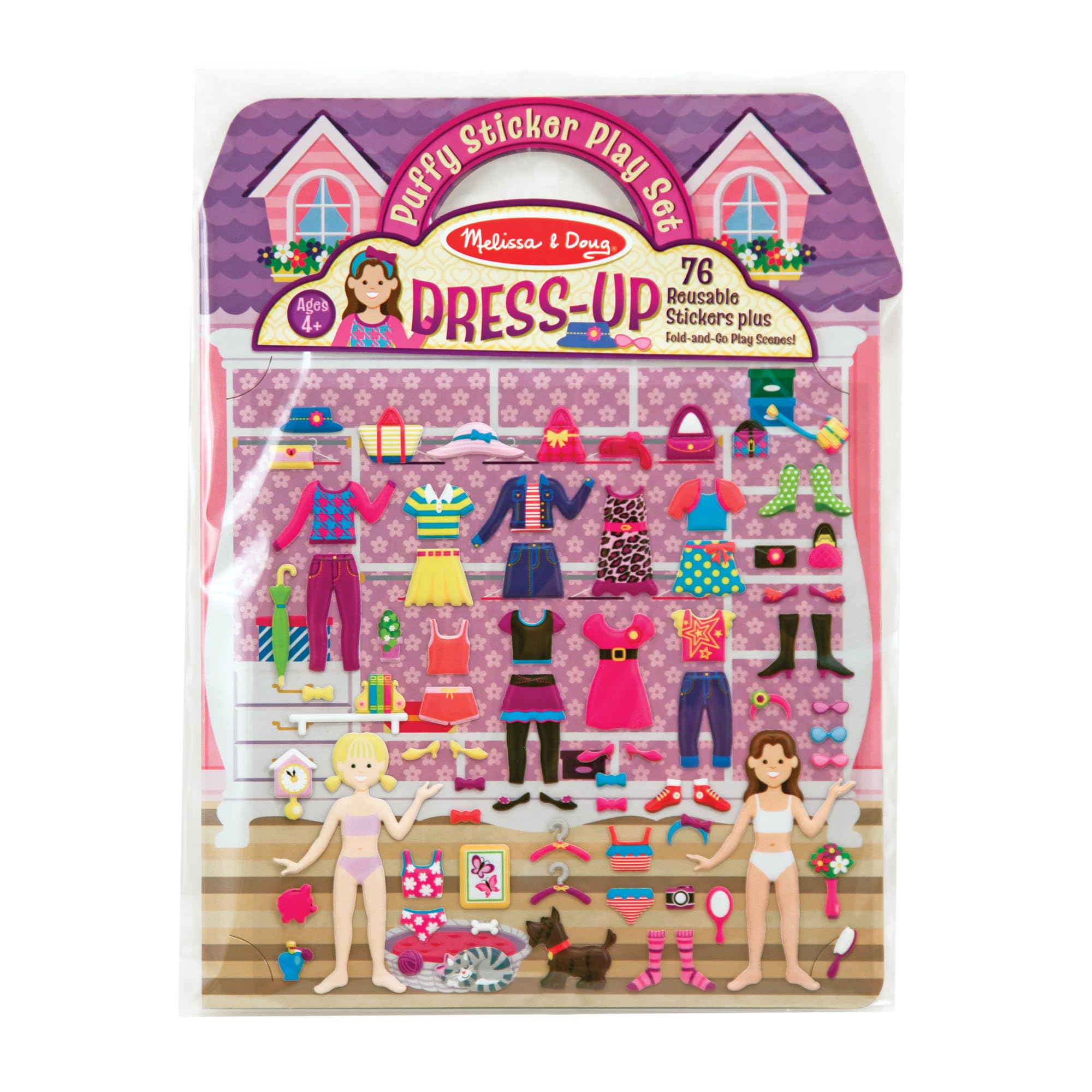 مجموعه بازی برچسب پفی Melissa & Doug 2195 - لباس‌پوش 11.0 × 8.2 × 0.2