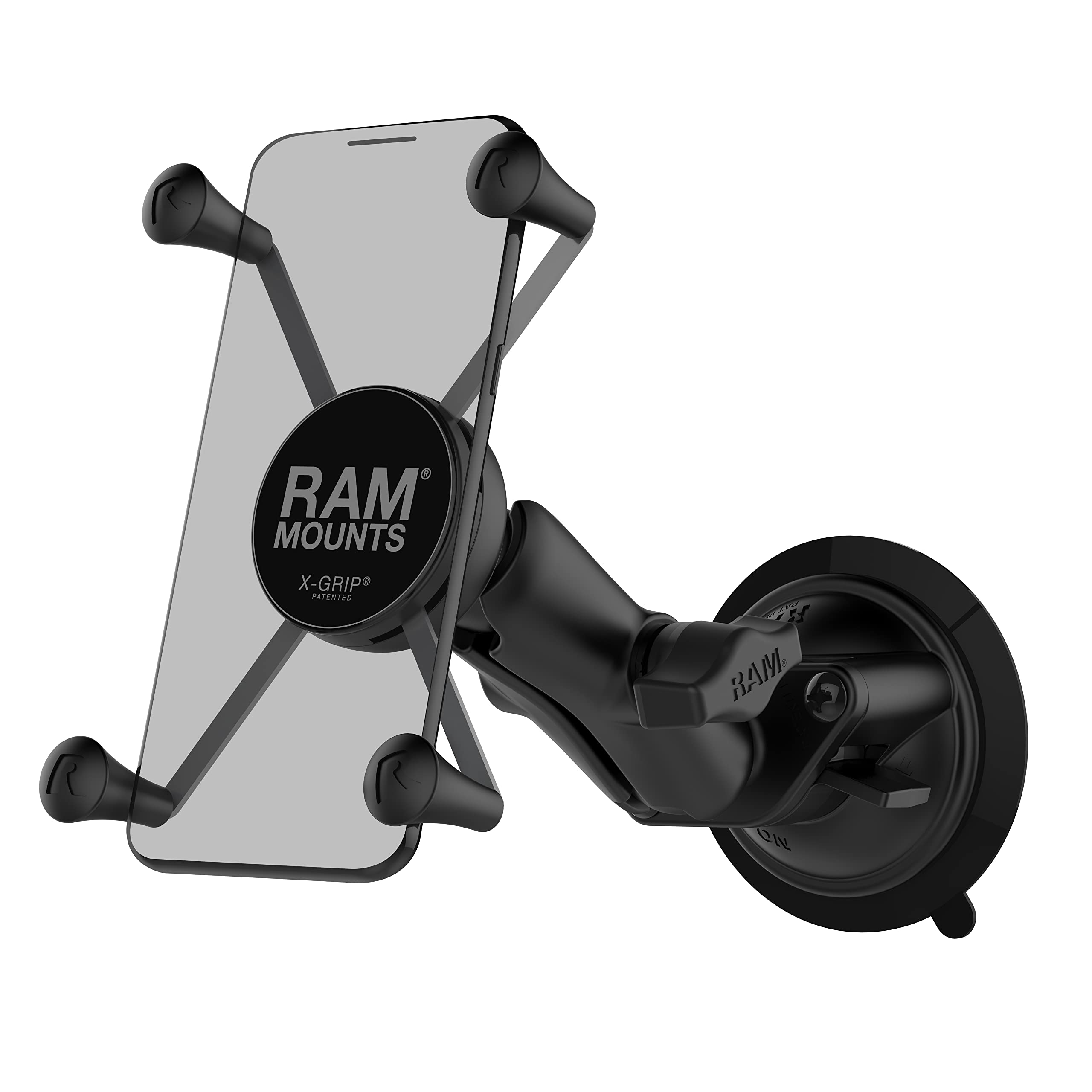 مونت‌های RAM X-Grip باس رام با پایه قفل دورانی RAM برای نگهداری گوشی‌های بزرگ همراه با بازوی متوسط