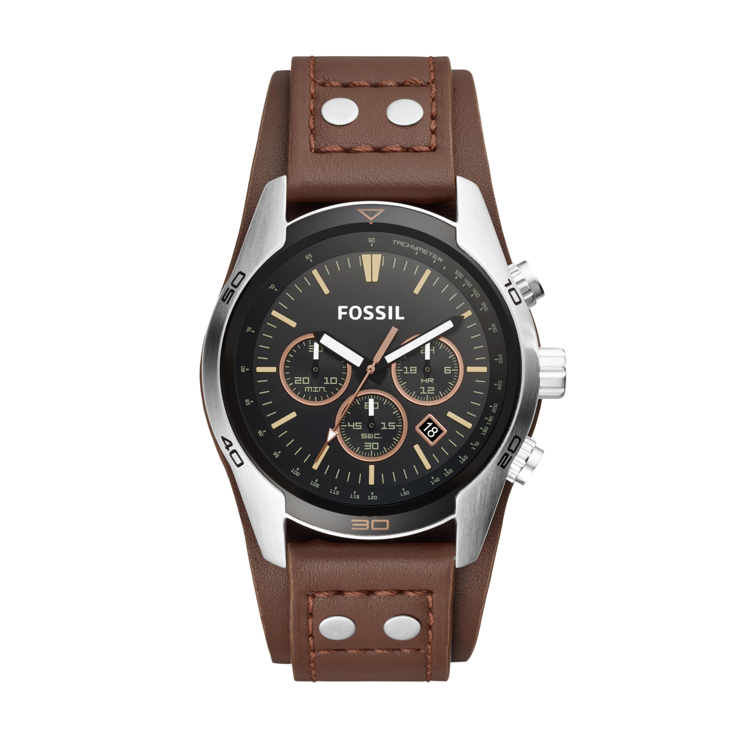 ساعت آنالوگ چرمی مردانه کوچک فوسیل Coachman - CH2891