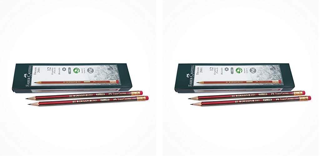 مداد مشکی Faber-Castell Dessin با مینای HB و پاک کن ۱