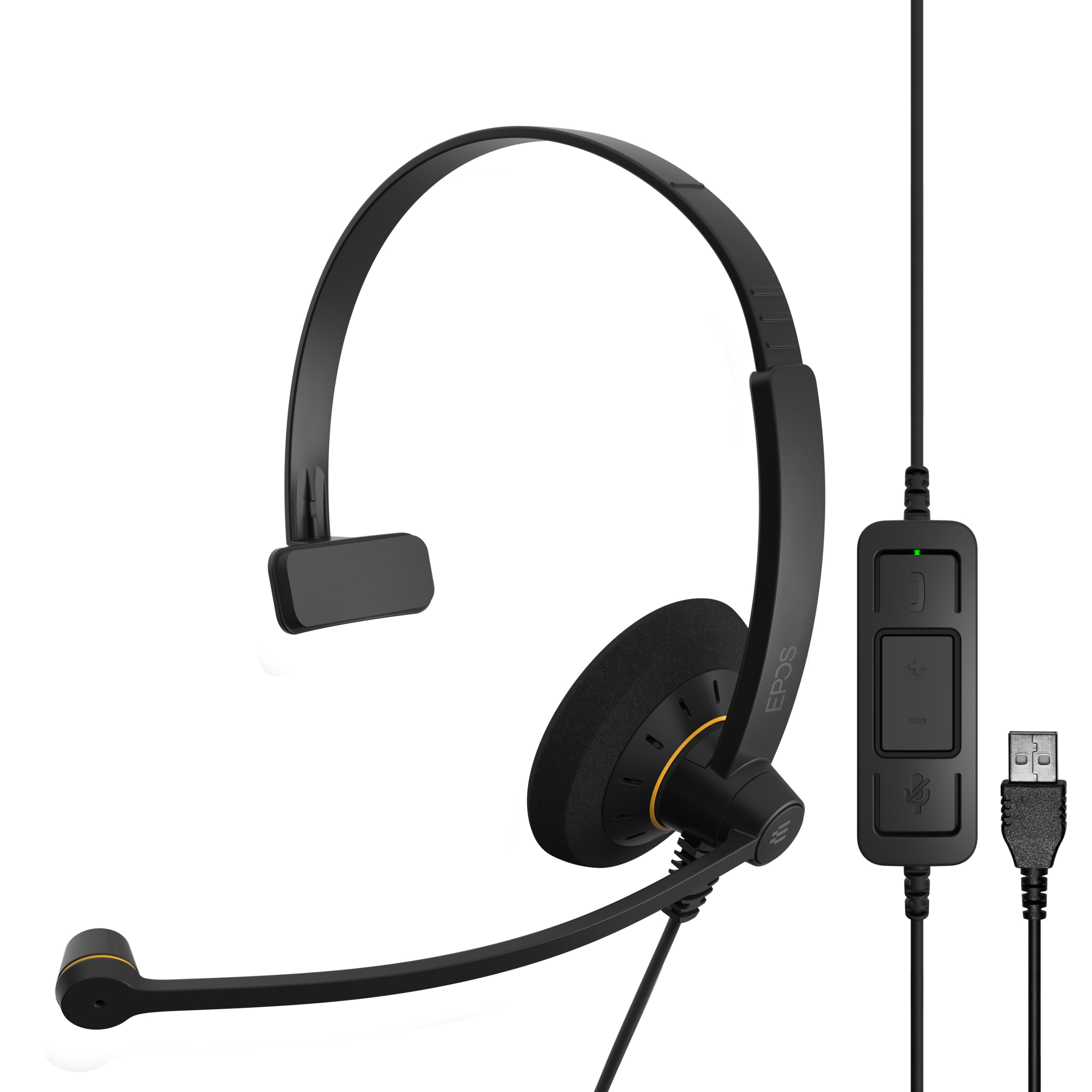 هدست تک‌گوشی Sennheiser SC 30 USB ML (504546) - هدست تجاری برای اسکایپ برای کسب‌وکار | با کیفیت صدای HD، میکروفون با قابلیت حذف نویز، و اتصال USB (مشکی)
