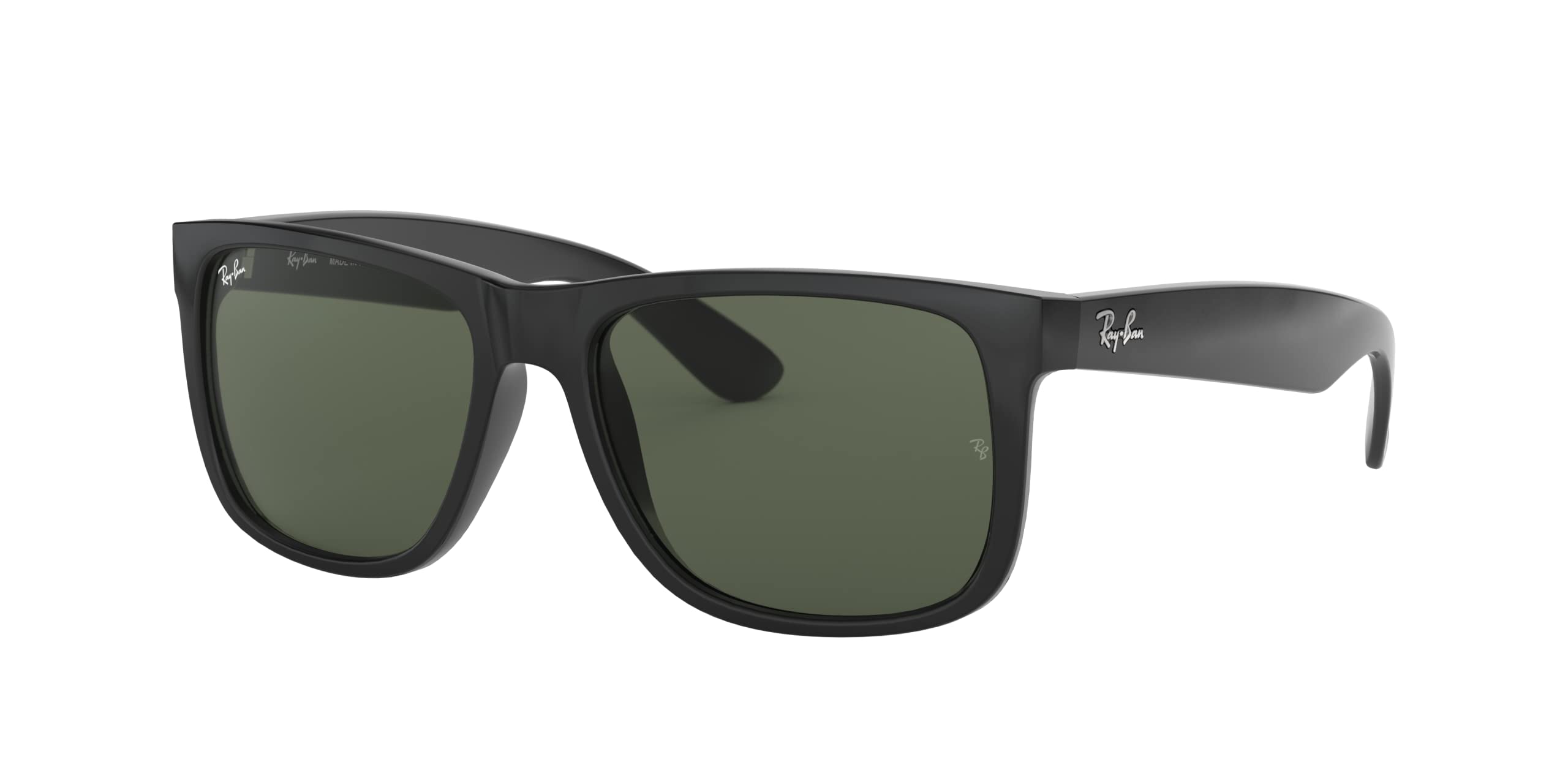 عینک آفتابی مستطیلی Ray-Ban RB4165 جاستین سیاه/سبز 55 میلیمتر