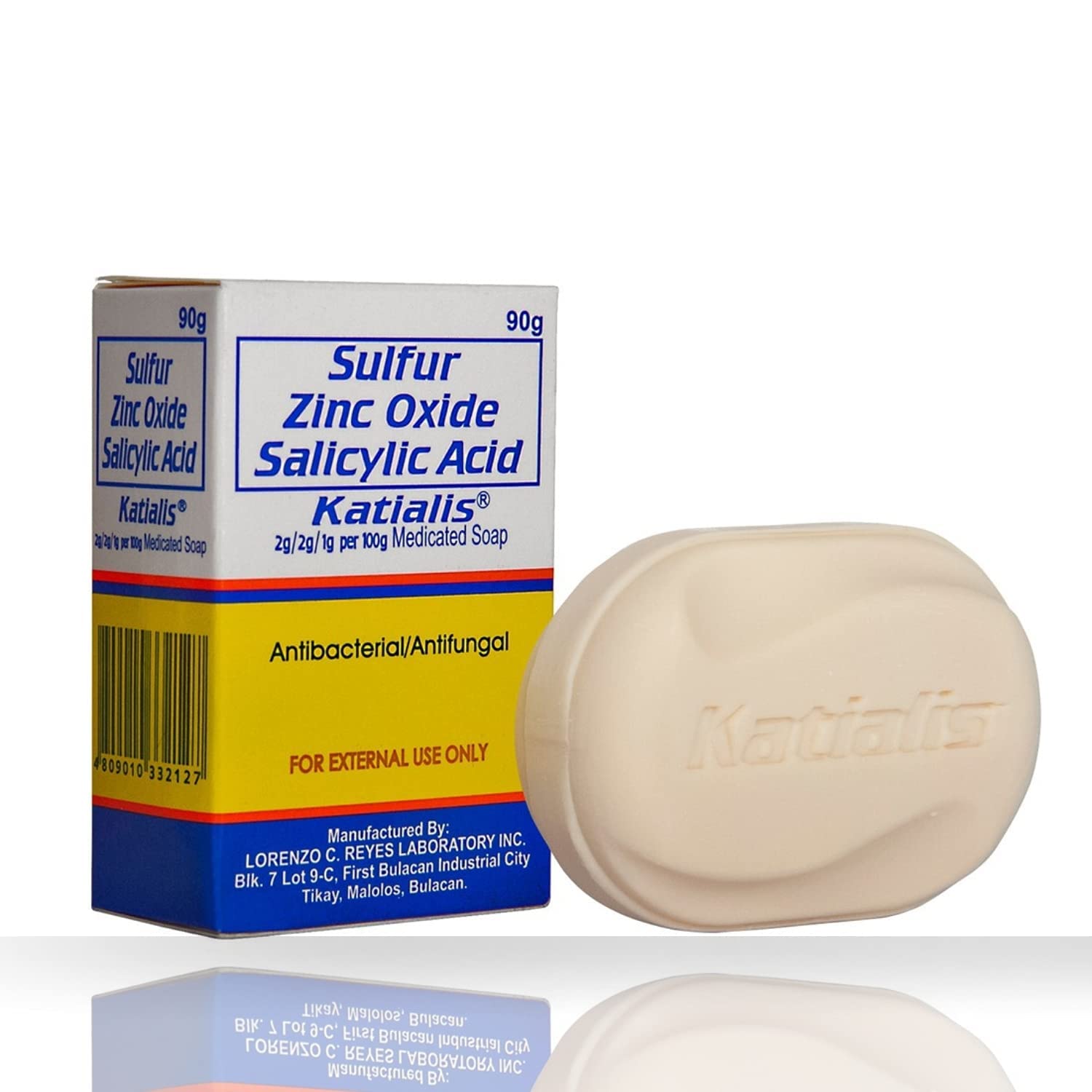 صابون ضد قارچ و ضد باکتری KATIALIS SOAP حاوی سولفور، اکسید روی و اسید سالیسیلیک 90 گرم