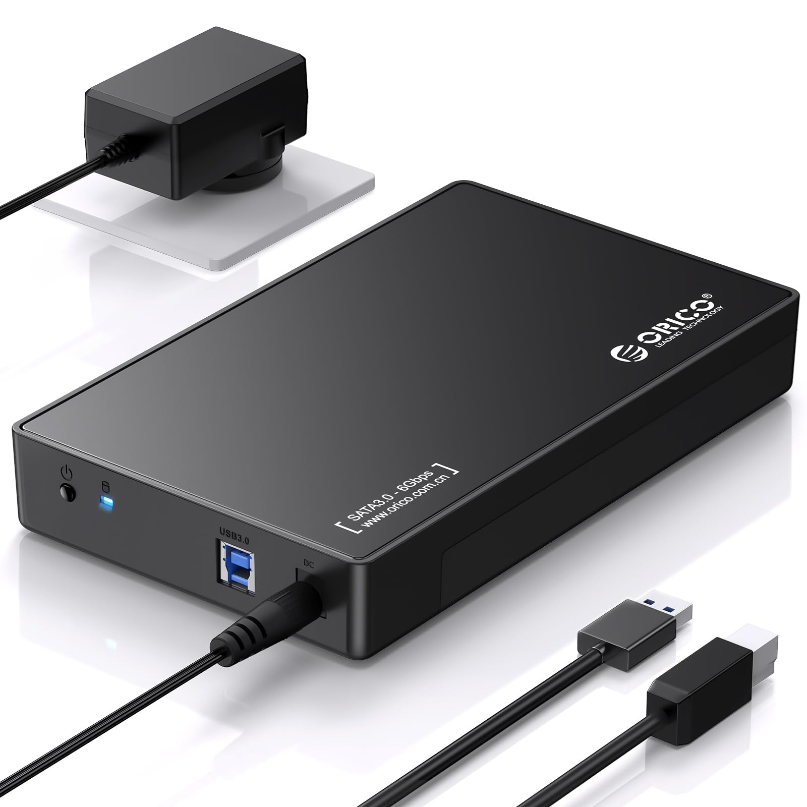قاب جعبه سخت افزار خارجی SATA USB 3.0 بدون ابزار 3.5 اینچی ORICO 3.5 SATA HDD و SSD و درایو هارد انکلوژر 3.5 اینچی SSD و HDD - 3588US3 ORICO 3588US3-CA-BK