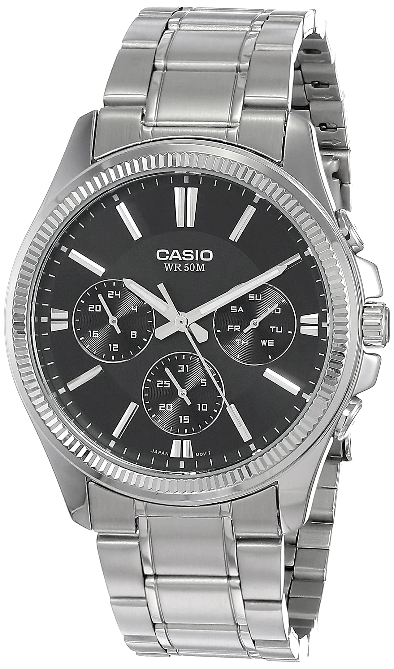 ساعت Casio برای مردان نقره ای/سیاه