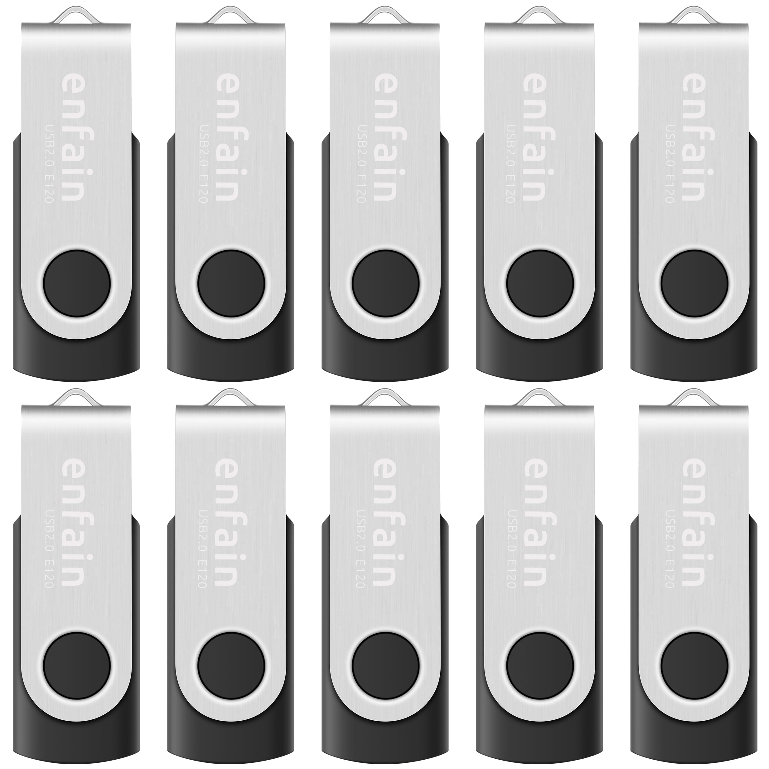 فلش درایو 4 گیگابایت انفین USB 2.0 بسته 10 عددی رنگ مشکی چرخه‌ای حافظه‌ی USB‌ کوچک، برای پشتیبان‌گیری و انتقال فایل‌ها 4 گیگابایت مشکی