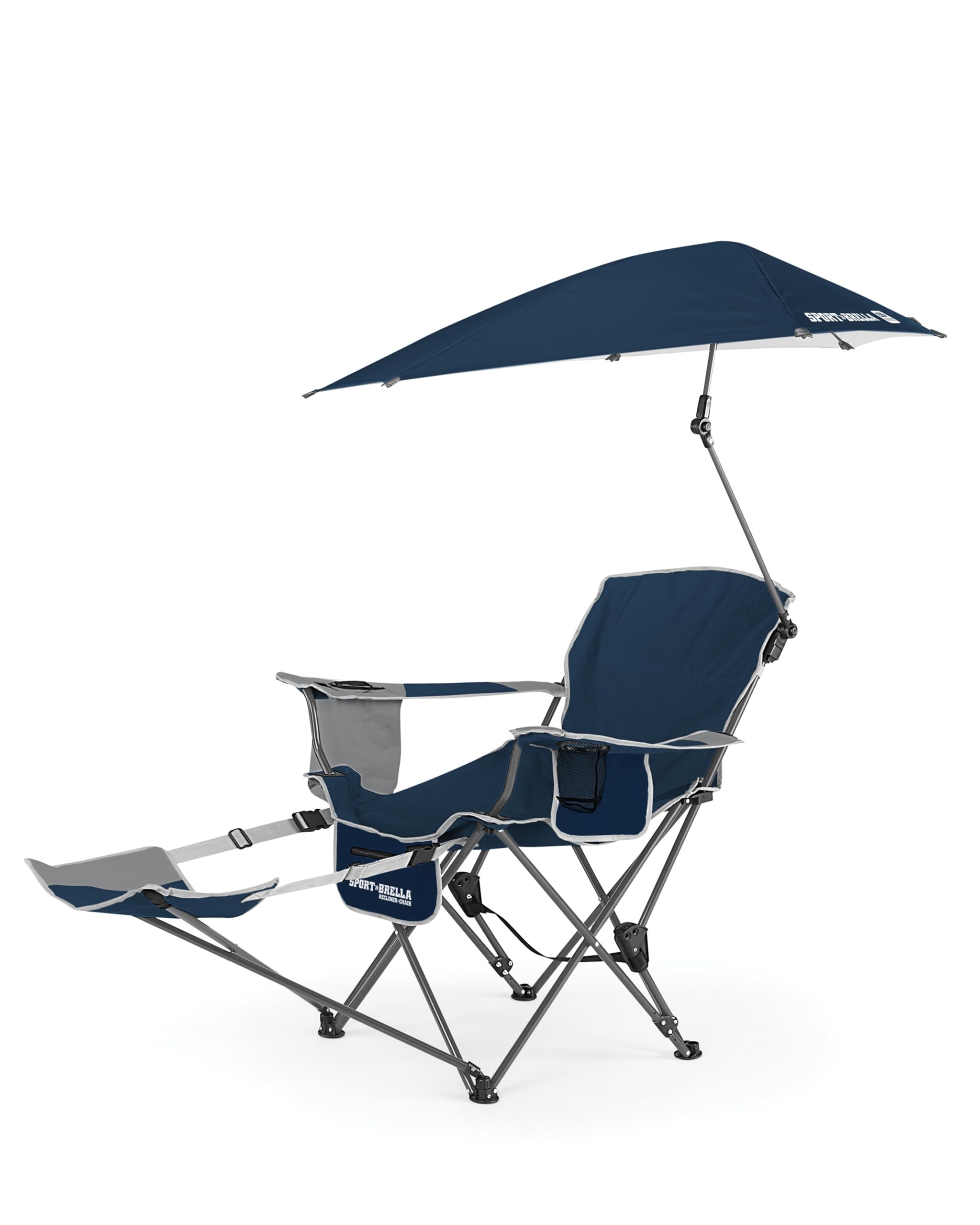 صندلی Sport-Brella Recliner: مبل ۳ حالته با چتر کامل میدنایت بلو