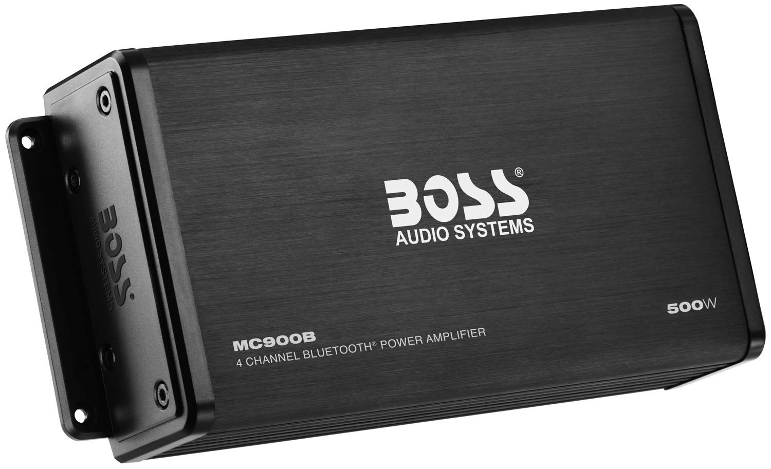 سیستم‌های صوتی BOSS Audio Systems MC900B تقویت‌کننده برای ATV UTV Car Marine - 500 وات خروجی بالا، 4 کاناله، 2/4 اُهم، بلوتوث، ریموت چند‌کاره، خروجی RCA، ضدآب، استفاده از آمپلی‌فایر با استریو و ساب‌وفر، کراس‌اور