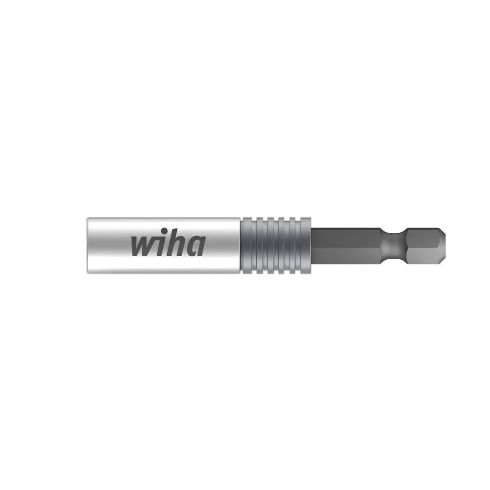 Wiha 39134 CentroFix SuperSlim نگهدارنده ابزار تعویض سریع 1/4 اینچ مغناطیسی 1/4 اینچ درایو شش گوشه E 6.3 و ساقه 1/4 اینچ هگزاگونال در جعبه پلاستیکی CentroFix Super Slim قفل‌پذیر مکانیکی 1/4 اینچ 66 میلیمتر