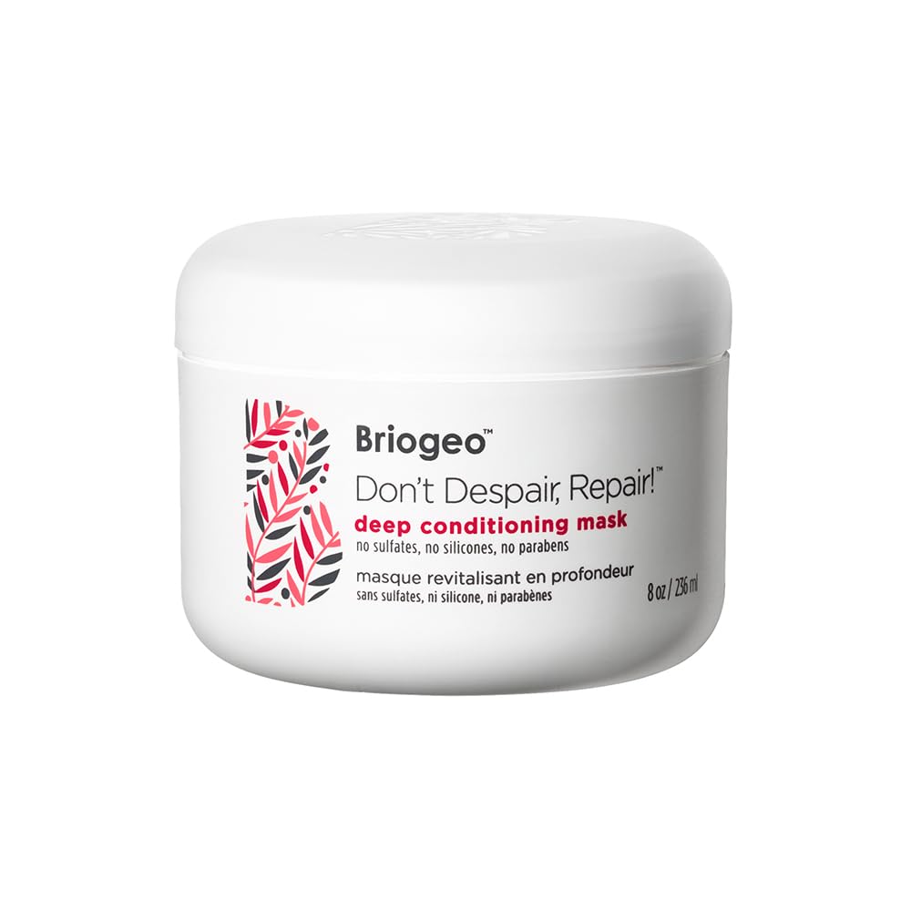 ماسک موی ترمیم‌کننده Briogeo Don't Despair Repair، نرم‌کننده عمیق مو، درمان مو، ماسک مو برای موهای خشک و آسیب‌دیده، ماسک مو برای موهای رنگ شده و موهای موجدار و موهای صاف، 8 اونس 236 میلی‌لیتر (بسته‌ی ۱ عدد)