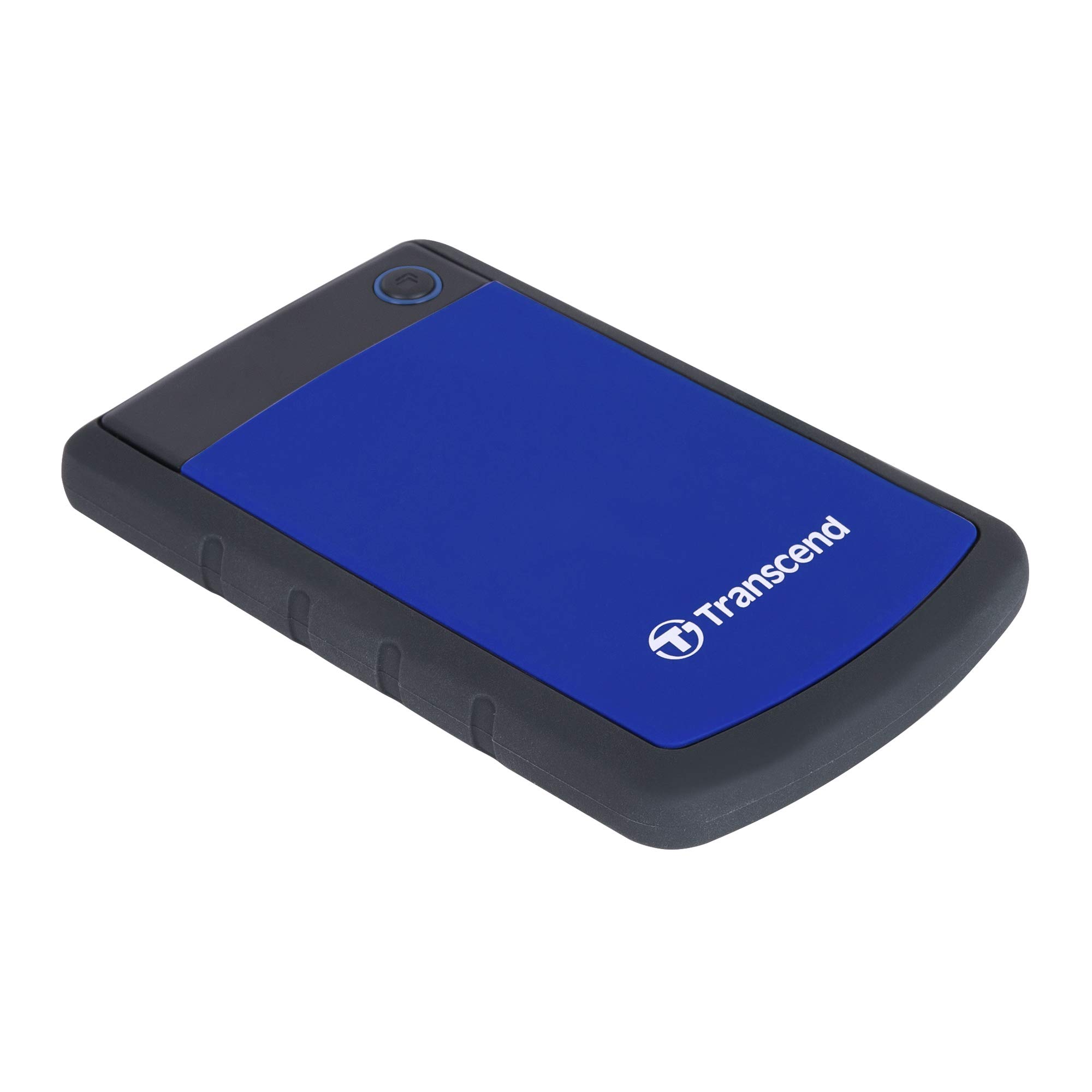 تبدیل کردن. فلش‌حافظه Transcend TS2TSJ25H3B StoreJet 25H3P 2 ترابایت مقاوم ابعاد 2.5 اینچی رنگ آبی نیرویی رابط USB 3.1 نسل 1 ارتقاء یافته، ویولت 2 ترابایت تک‌گانه
