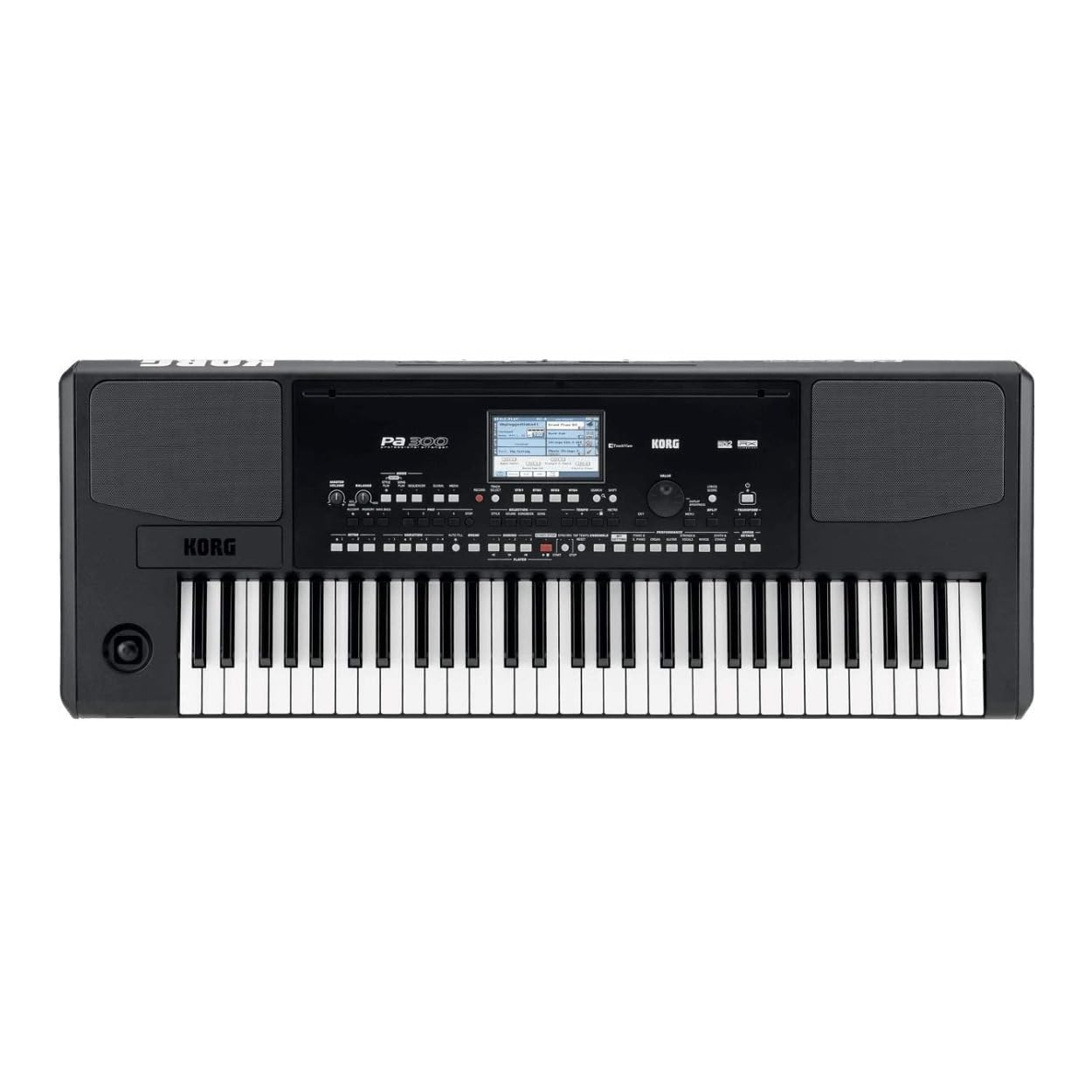 پیانوهای دیجیتال Korg - خانگی (PA300) Korg PA300 61 - صفحه نمایش لمسی با رنگ‌های تنظیم‌کننده کلید