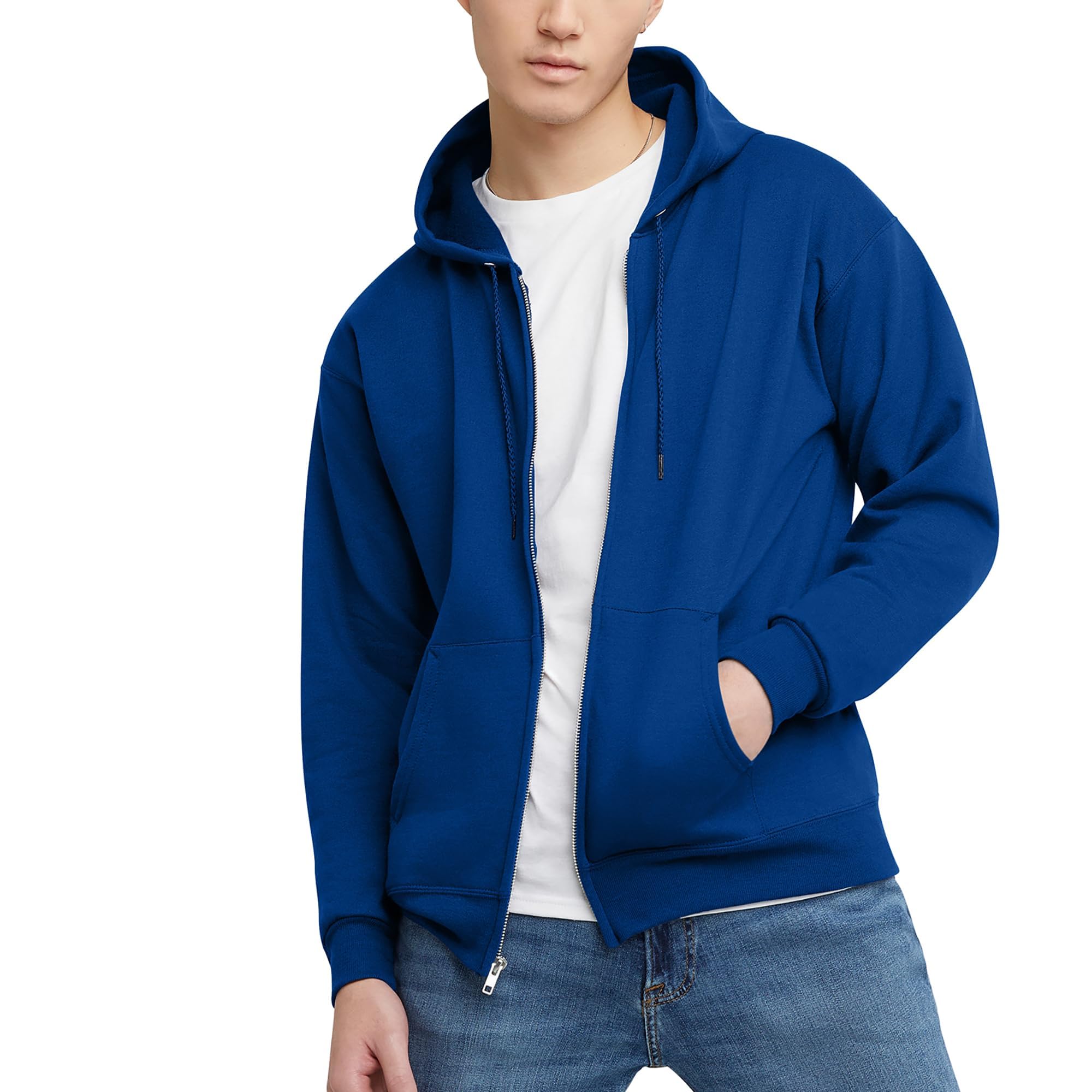 کلاه‌گردن‌بند زیپ‌دار Hanes مردانه EcoSmart Fleece سویشرت سرمه‌ای عمیق از جنس XXL