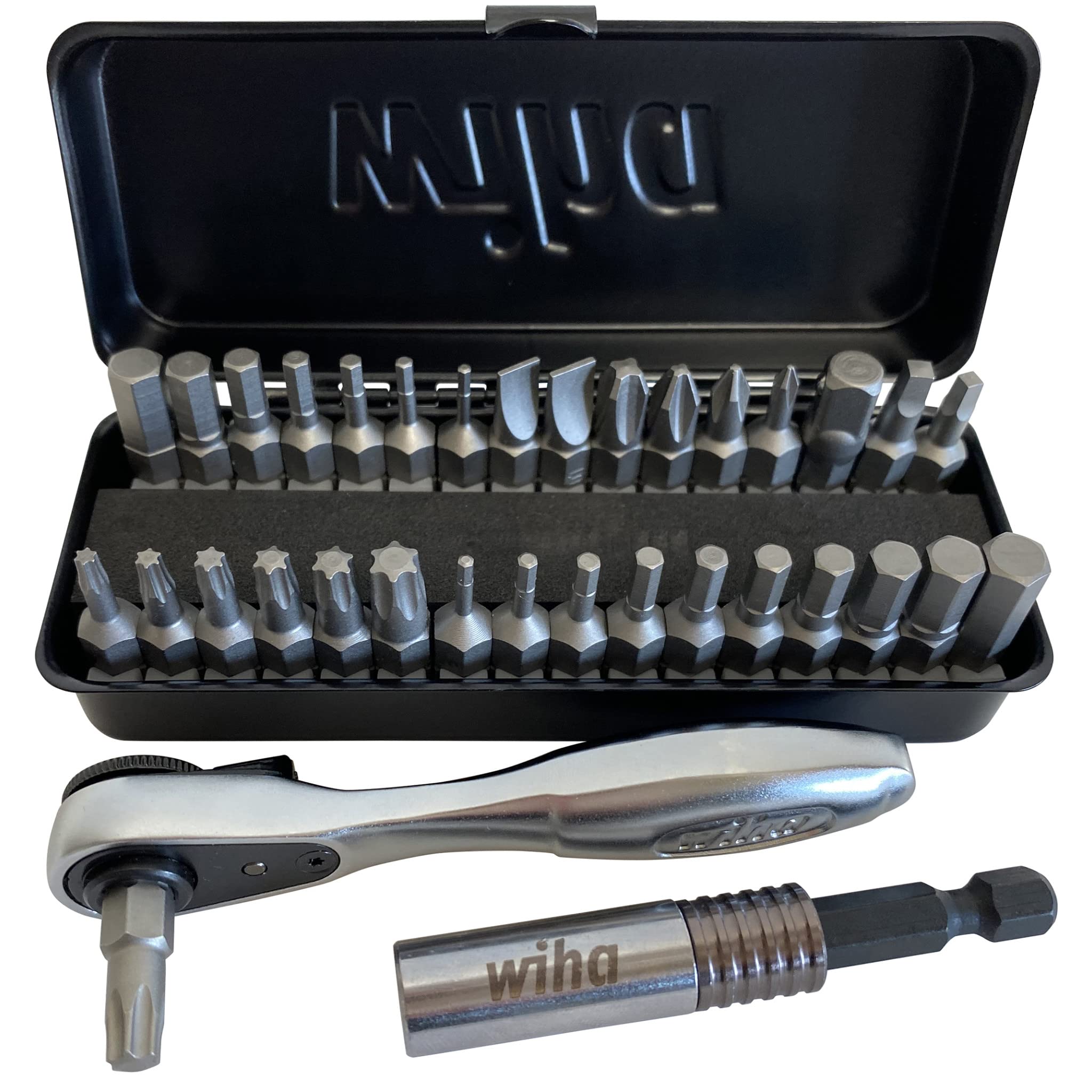 مجموعه باکس ذخیره‌سازی کوچک بیت رتچت Wiha 74996 35 تکه، سایز یک