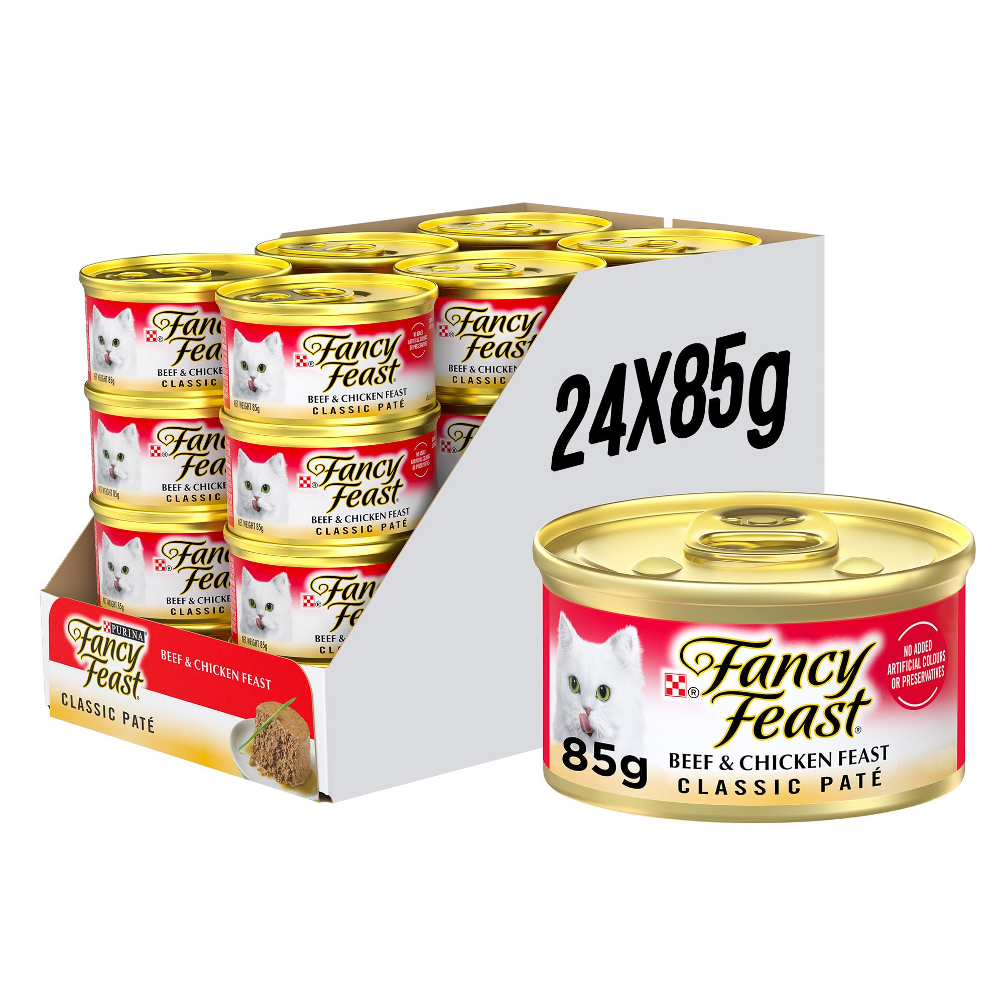 خوراک مرغ و گوشت گاو Fancy Feast از PURINA - بسته ۲۴ عددی