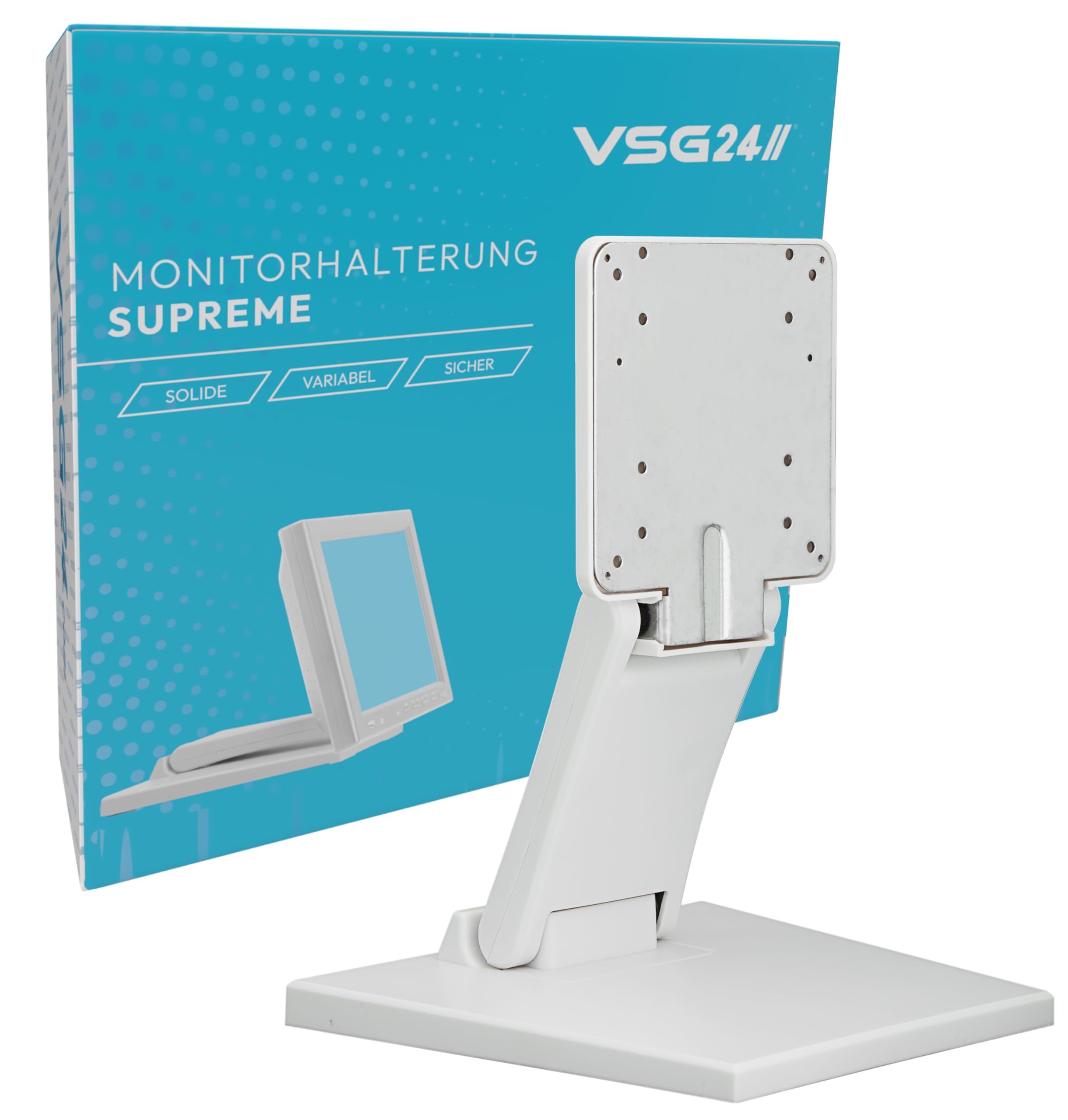VSG 24 Supreme Flexible Monitor Holder
Stable VESA 100 x 100 Desk Mount
Screen Stand POS 
Desk Monitor Stand 10-22 Inches
Touchscreen Cash System
Mount Arm for Table
White Supreme White