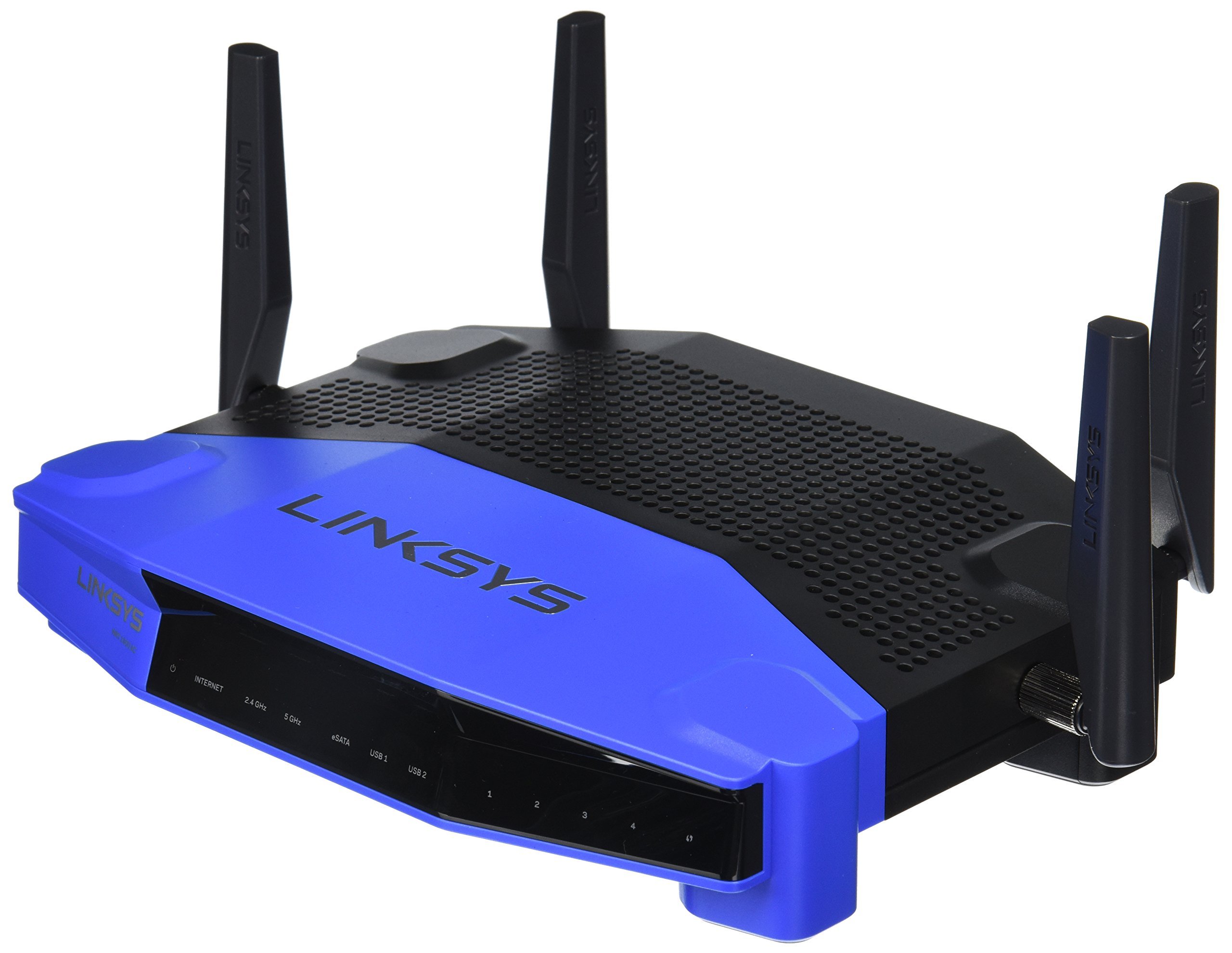 راوتر بی‌سیم Linksys WRT1900AC Dual-Band+ Wi-Fi با پورت‌های گیگابیت و USB 3.0 و eSATA، کنترل شده توسط Smart Wi-Fi برای کنترل شبکه خود از هر کجا