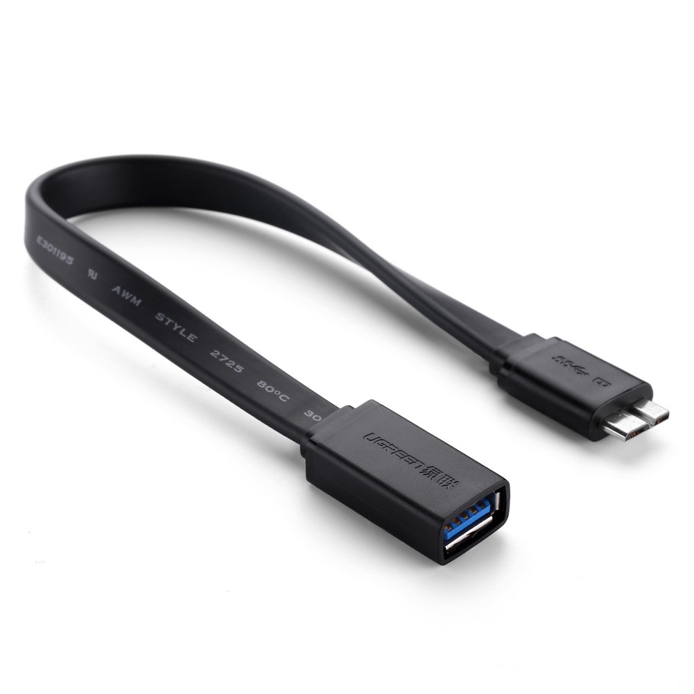 کابل USB UGREEN 10801 Micro B Micro A Male Female سیاه - کابل USB (Micro B، Micro A، 3.0 (3.1 Gen 1)، سیاه)