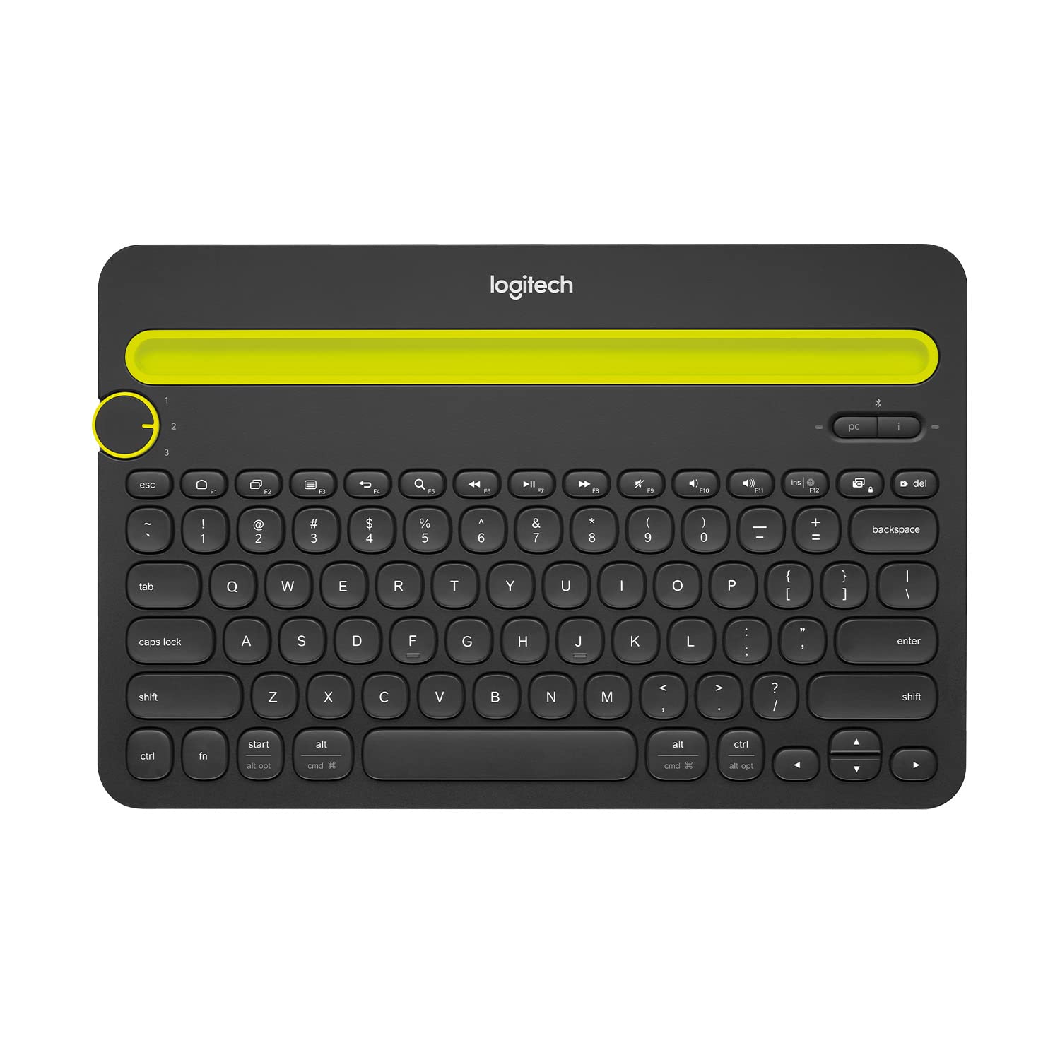 کیبورد بلوتوث چند دستگاهه Logitech K480 - رنگ مشکی - سازگار با کامپیوترهای ویندوز و مک، تبلت‌ها و گوشی‌های هوشمند اندروید و آی‌اواس - بسته بندی استاندارد مشکی