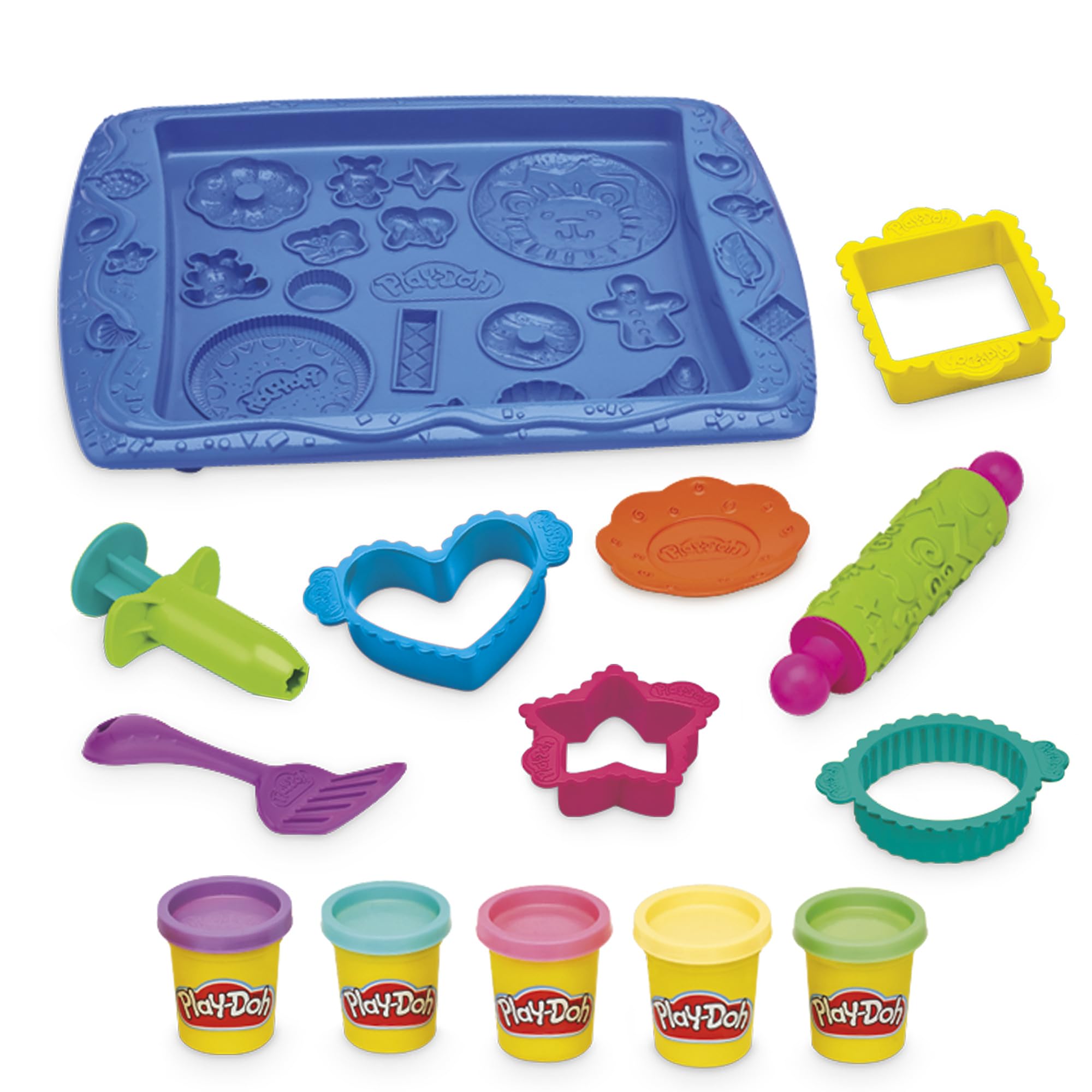 مجموعه بازی Play-Doh Kitchen Creations Cookie Creations، مجموعه بازی هنرها و صنایع دستی برای کودکان، اسباب بازی غذای پیش دبستانی برای دختران و پسران، بالای 3 سال (امازون اختصاصی)