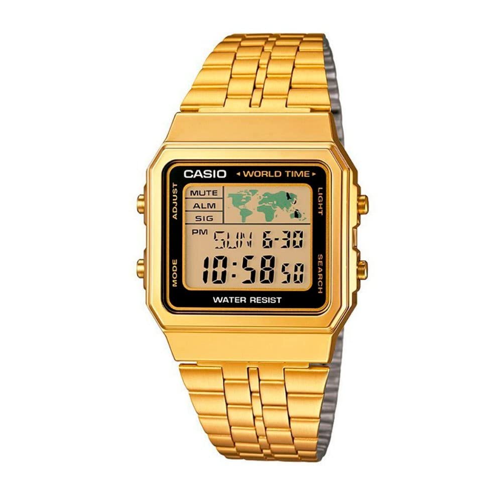 ساعت دیجیتال مردانه Casio با صفحه نمایش طلایی