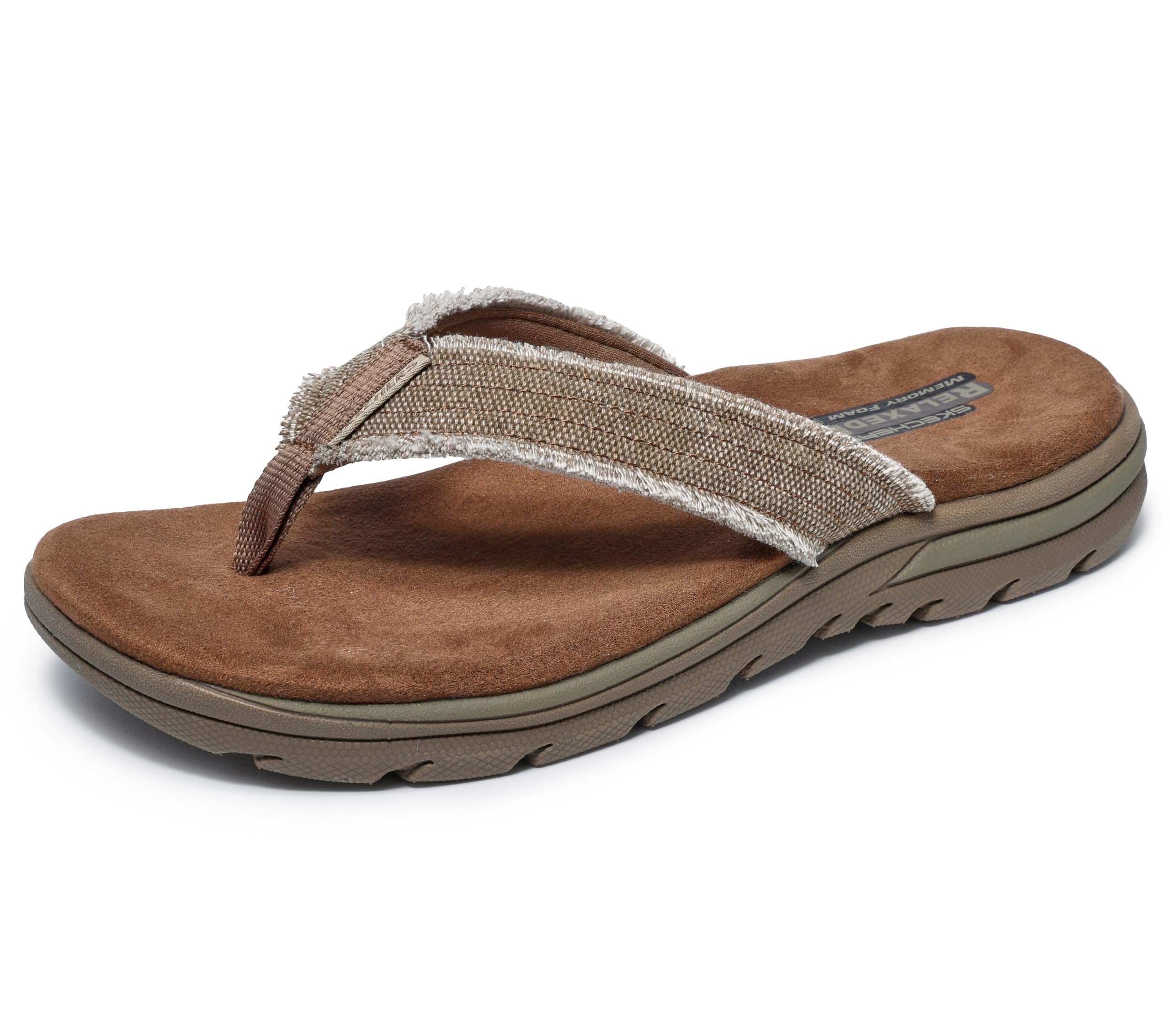 صندل مردانه Skechers مدل Relaxed Fit Supreme Bosnia، سایز 42 (EU)، رنگ قهوه‌ای روشن (Tan)