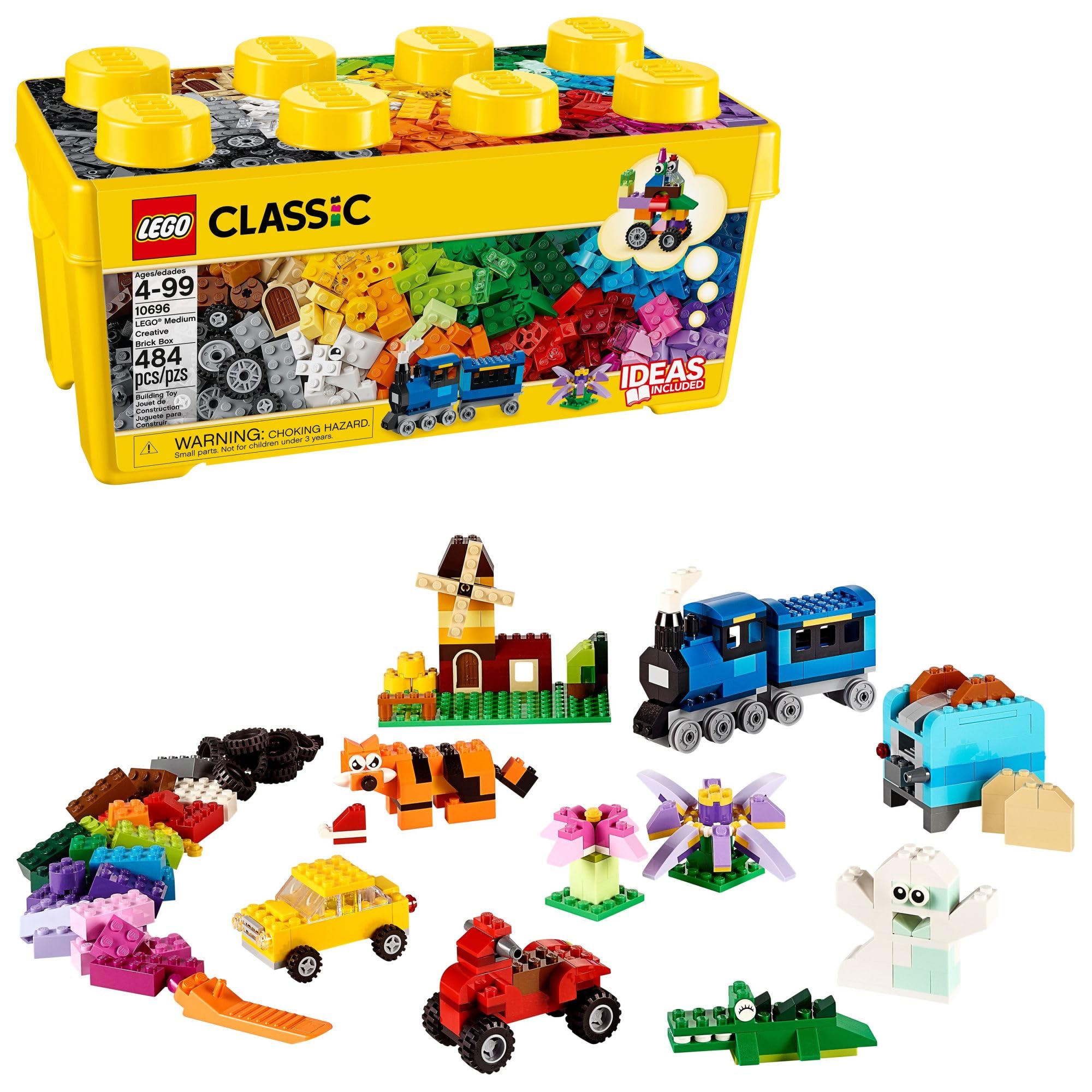 جعبه خلاقانه متوسط LEGO® Classic Brick Box 10696 - مجموعه اسباب بازی ساختمانی؛ اسباب بازی برای پسران، دختران و کودکان (484 قطعه) چند رنگ