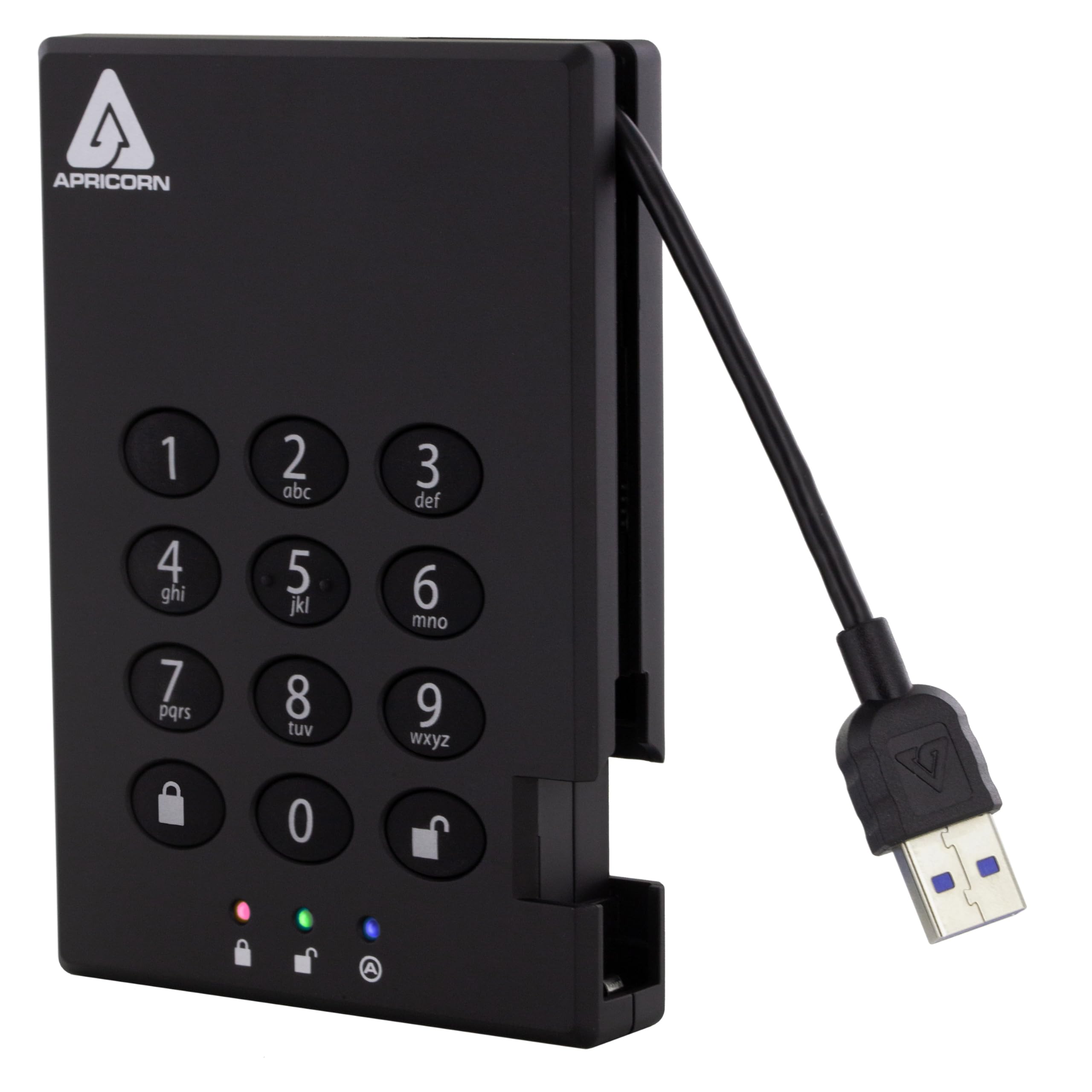 1 ترابایت نهاله یگیس با ترکیب اعداد برای رمزگذاری یک هارد دیسک قابل حمل USB 3.0 256-بیت AES XTS خارجی سیاه 2 ترابایت، مدل A25-3PL256-2000 2TB