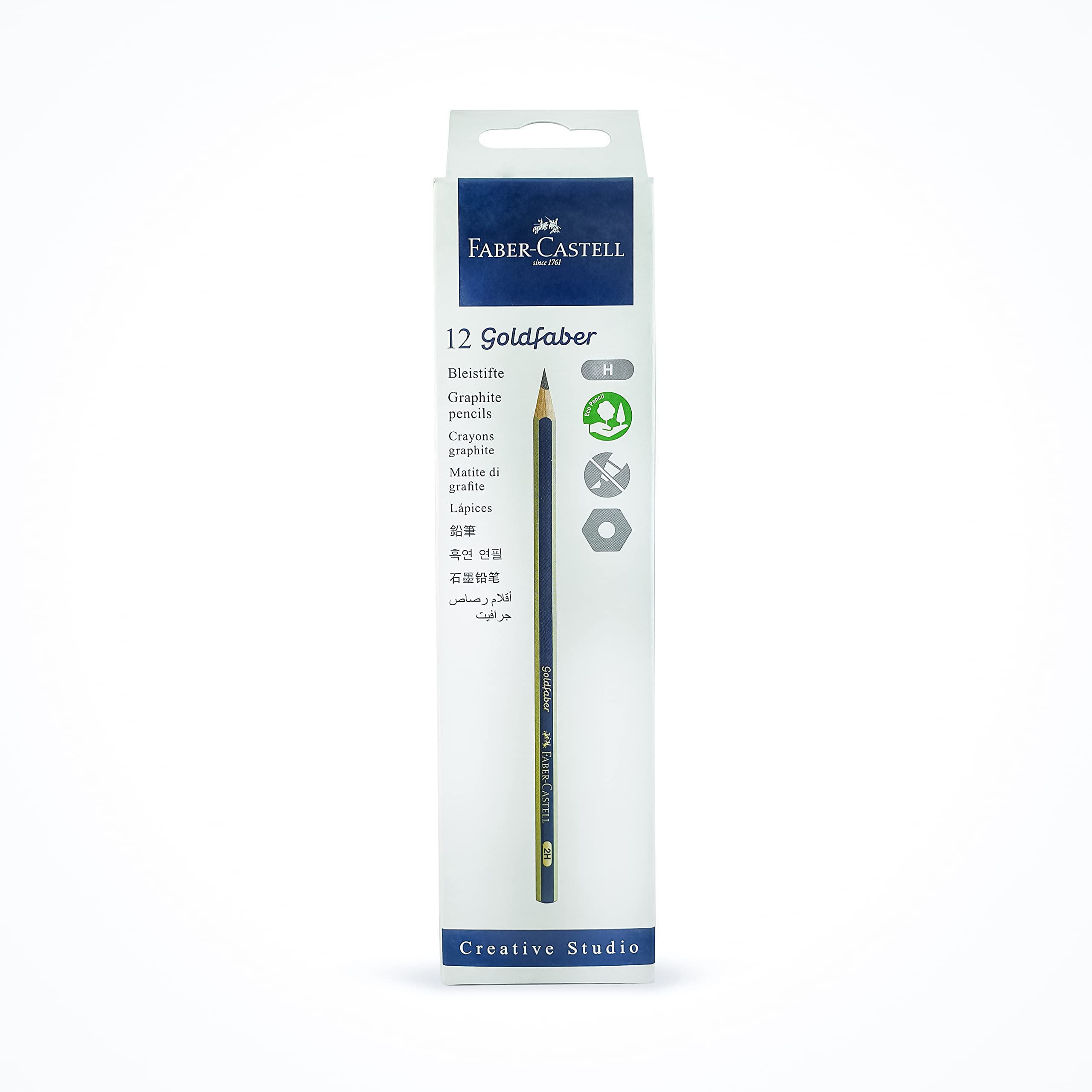 مداد گرافیت Faber-Castell Gold Faber بدون نوک پاک کن جعبه‌ای شامل ۱۲ عدد