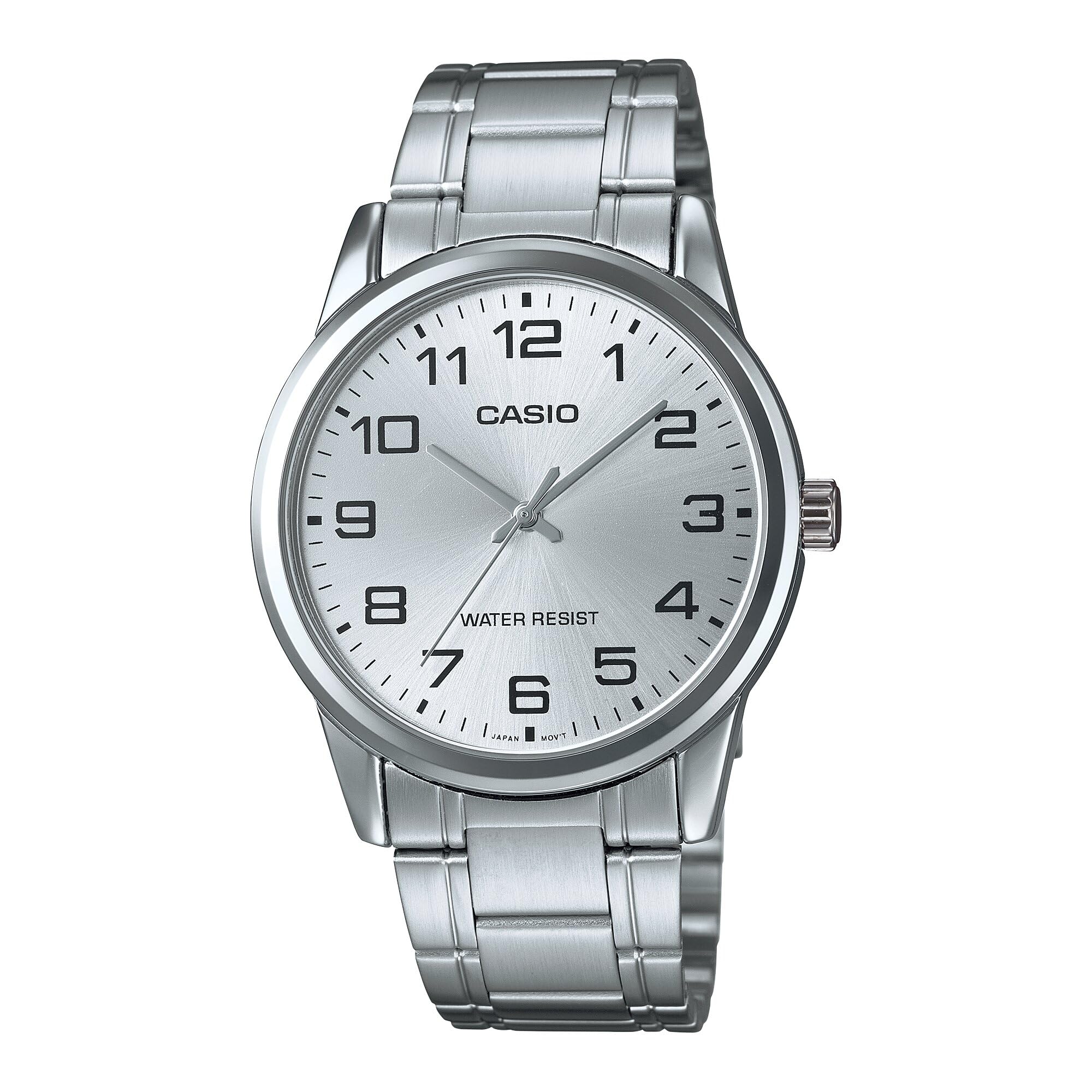 ساعت مردانه Casio - مدل MTP-V001D-7BUDF با صفحه سفید و بند نقره ای
