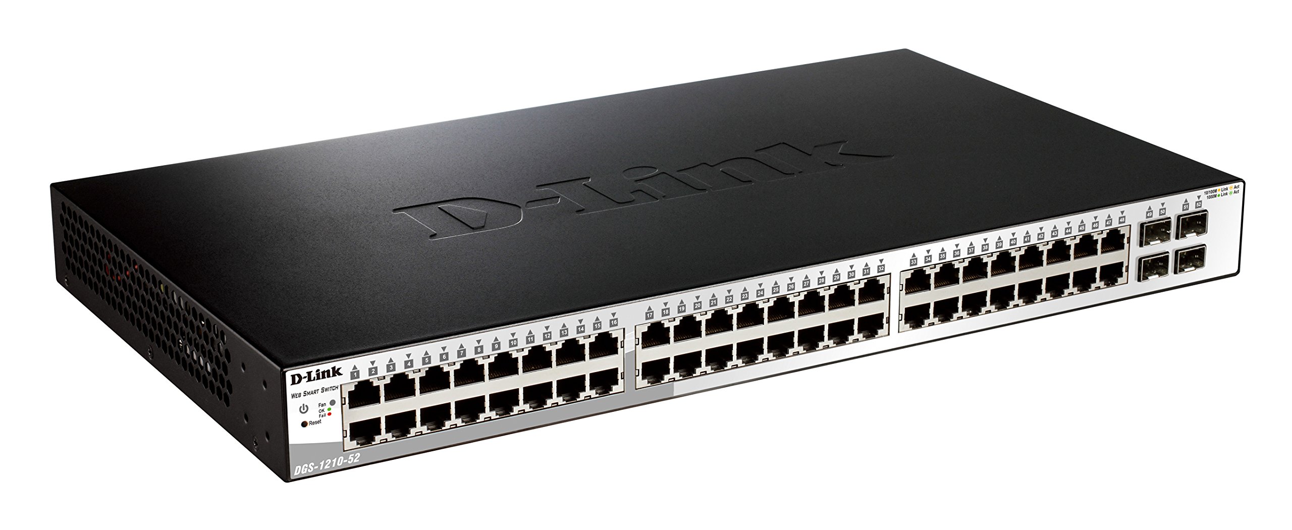 سوییچ هوشمند D-Link DGS-1210-52P با 52 پورت گیگابیت PoE و 4 پورت SFP