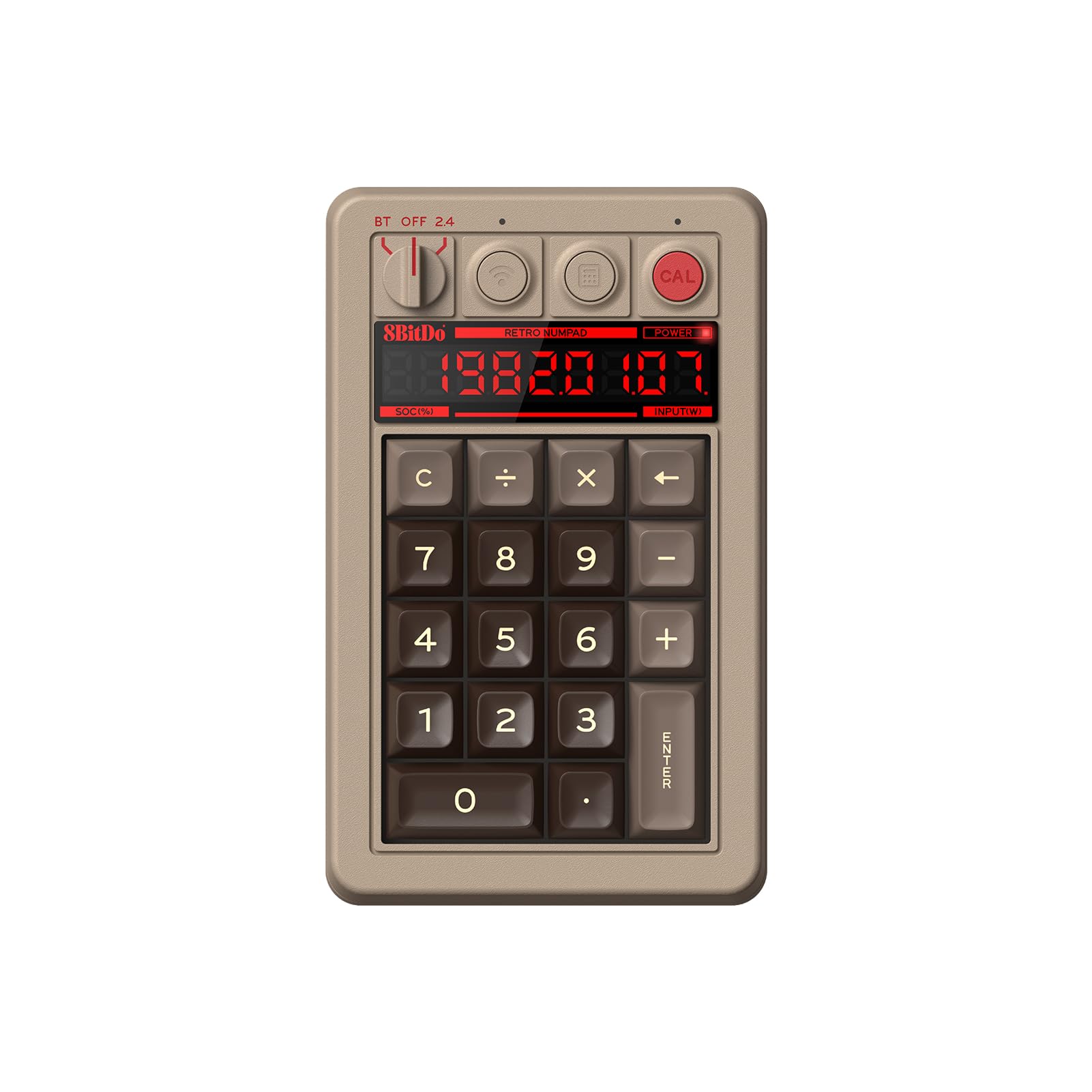 کیبرد مکانیکال 18 کلیدی رترو 8BitDo، پشتیبانی از حالت ماشین حساب، نامپد بلوتوث/2.4G/سیمی برای ویندوز و اندروید - نسخه C64