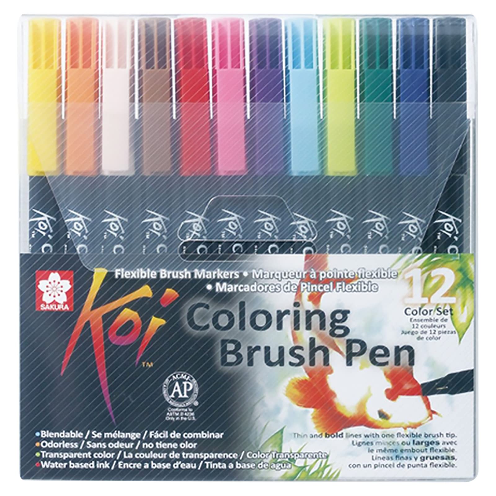 مجموعه قلم‌های مداد رنگی Sakura Koi Colouring Brush - بسته ۱۲ قلم