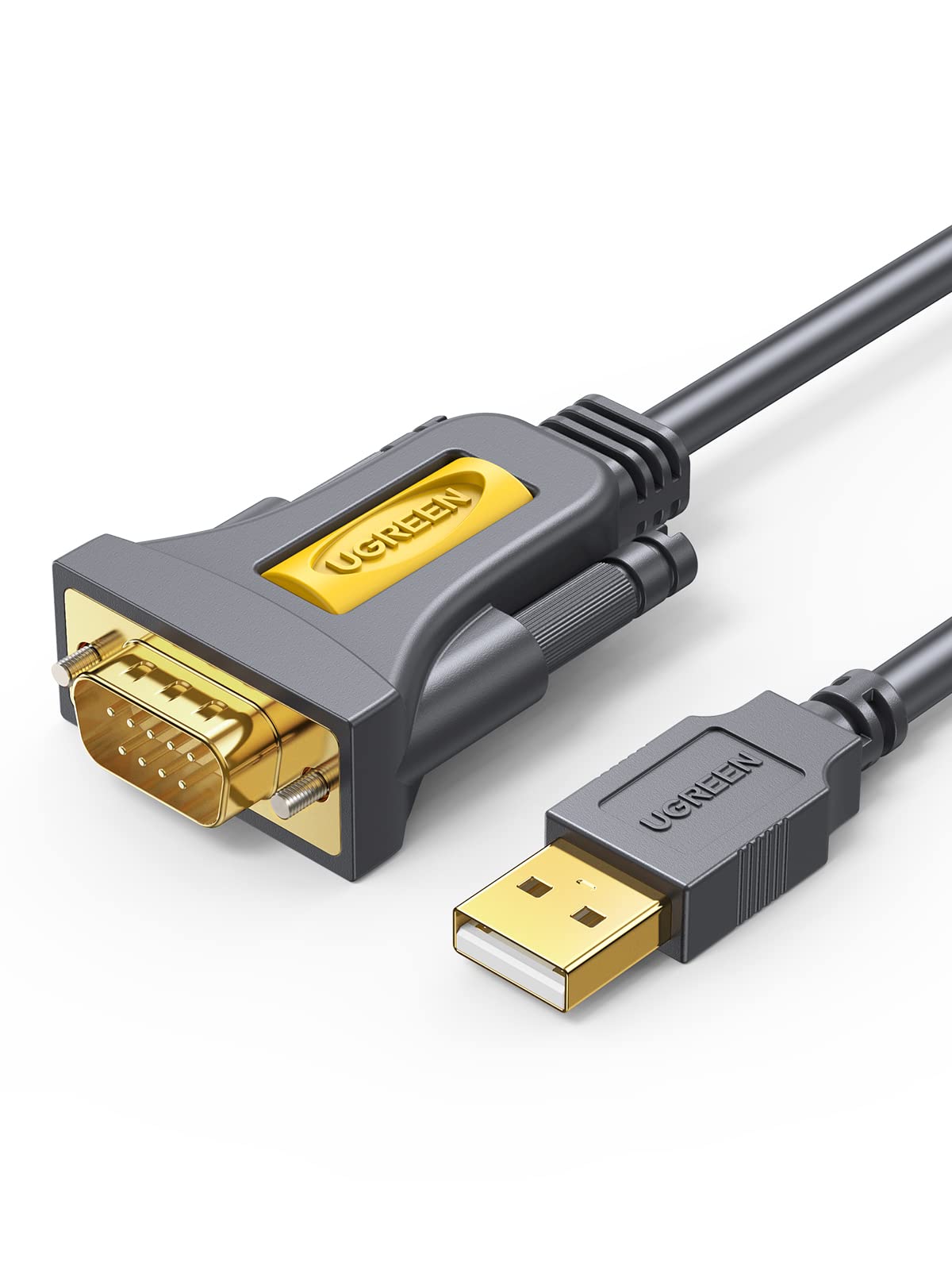 کابل تبدیل USB به RS232 UGREEN با سوکت نر DB9 و 9 پین با تراشه PL2303، کابل تبدیل RS-232 برای ویندوز ۱۰، ۸.۱، ۸، ۷، ایکس‌پی ویستا، مک او‌اس، لینوکس - 1 متر