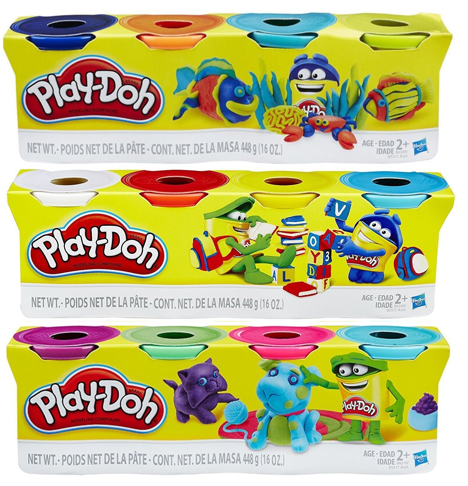 بسته هدیه چهار رنگ Play-Doh HASB5517BAMZ (12 بانک - 48 اونس) 12 بانک