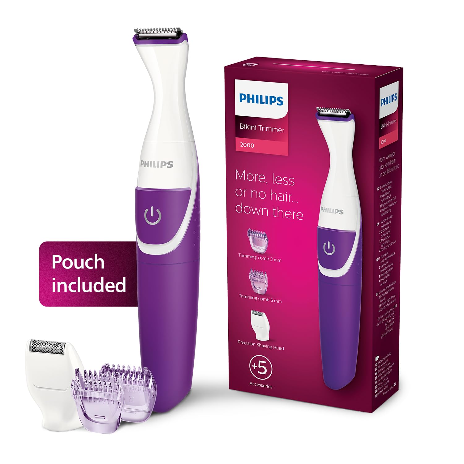 تنظیم کننده بیکینی اساسی PHILIPS. تراش. اصلاح و استایل. سر تیغ کوچک تراش برای شیو کاربردی. باتری، Brt38315، سفید/بنفش سفید/بنفش 1 عدد (بسته 1 عدد)