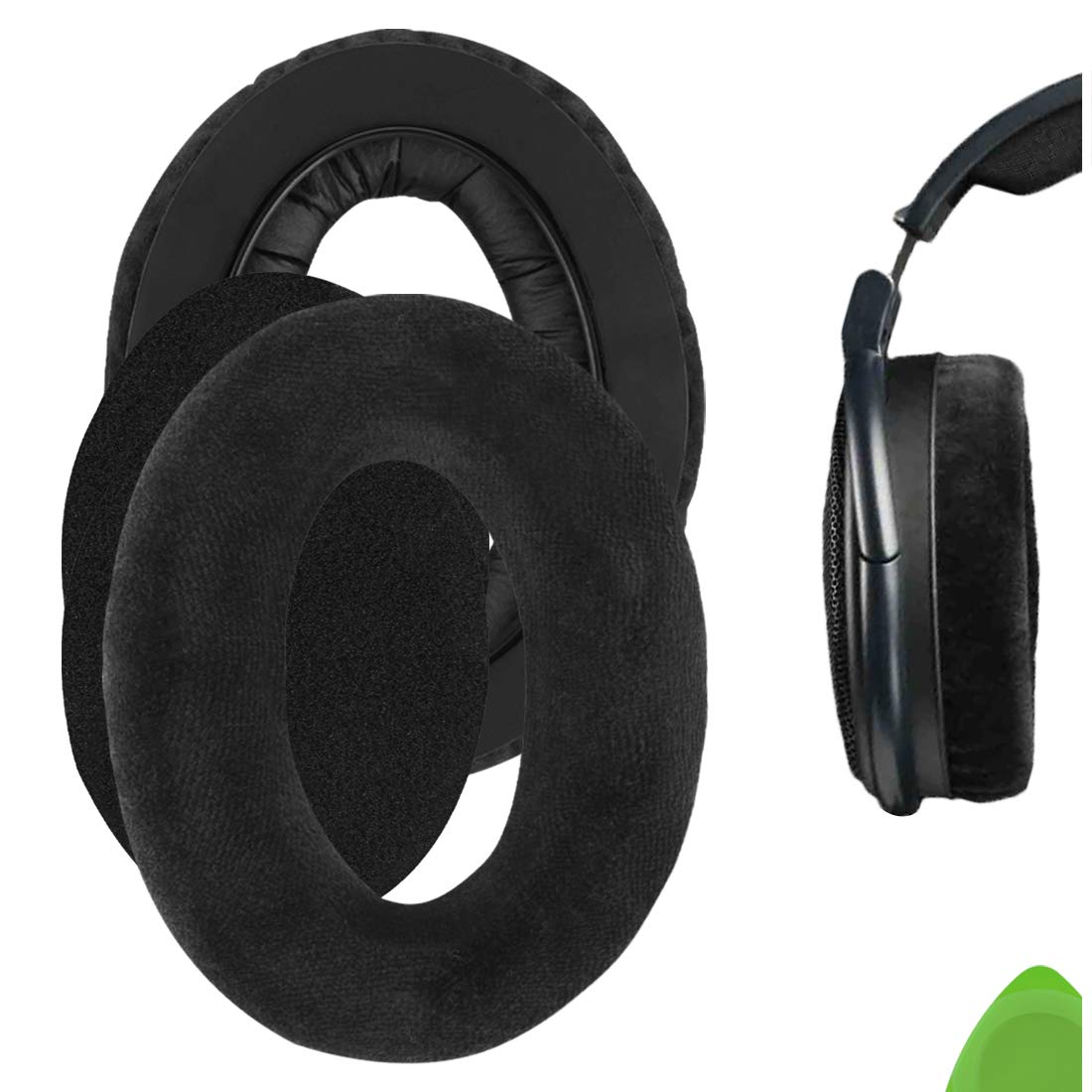 پد‌های گوشی جایگزین Geekria Comfort Velour برای هدفون‌های Sennheiser HD 525/535/545/565/580/600/650/660 S/660S2/6XX/58X، کف‌گوش همراه با راهنمای ویدیو (مشکی)