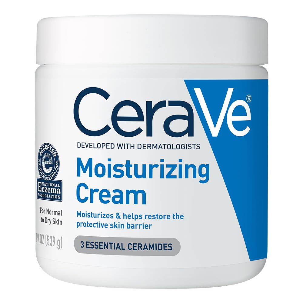 کرم مرطوب‌کننده CeraVe، مرطوب‌کننده بدن و صورت برای پوست خشک، کرم بدن با اسید هیالورونیک و سرمیدها، ۱۹ اونس (۵۴۰ گرم)
