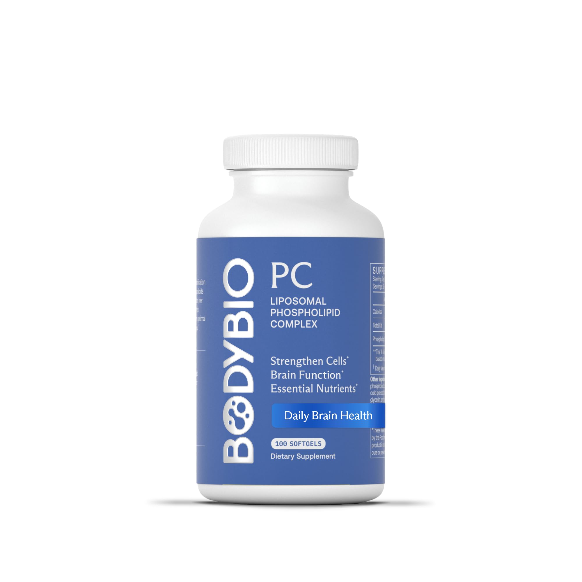 ترجمه: BodyBio، PC، 100 کپسول، فسفاتیدیل‌کولین + فسفولیپیدها | لیپوزومال برای جذب بالا، پیری سالم، تقویت‌دهنده‌های نوتروپیک، افزایش تمرکز، حافظه، تعمیر سلولی
