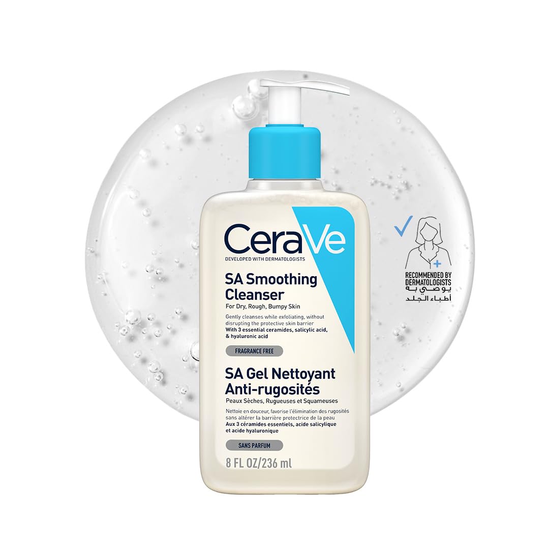 شستشوی مرطوب کننده CeraVe SA برای پوست‌های معمول، خشک و خشن ۲۳۶ میلی‌لیتر