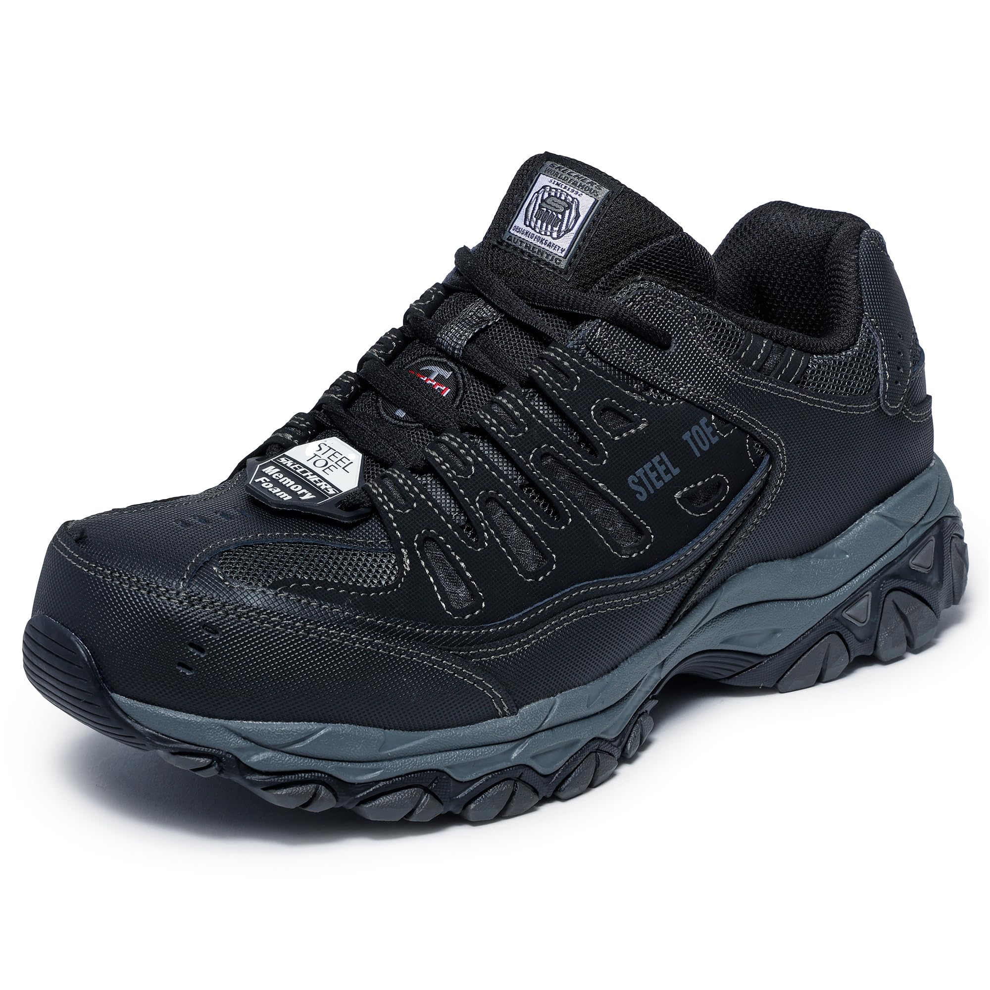 کفش کتانی صنعتی مردانه Skechers Cankton-U، قهوه‌ای، سایز 39.5 (EU) / 43 (EU) مشکی/زغالی
