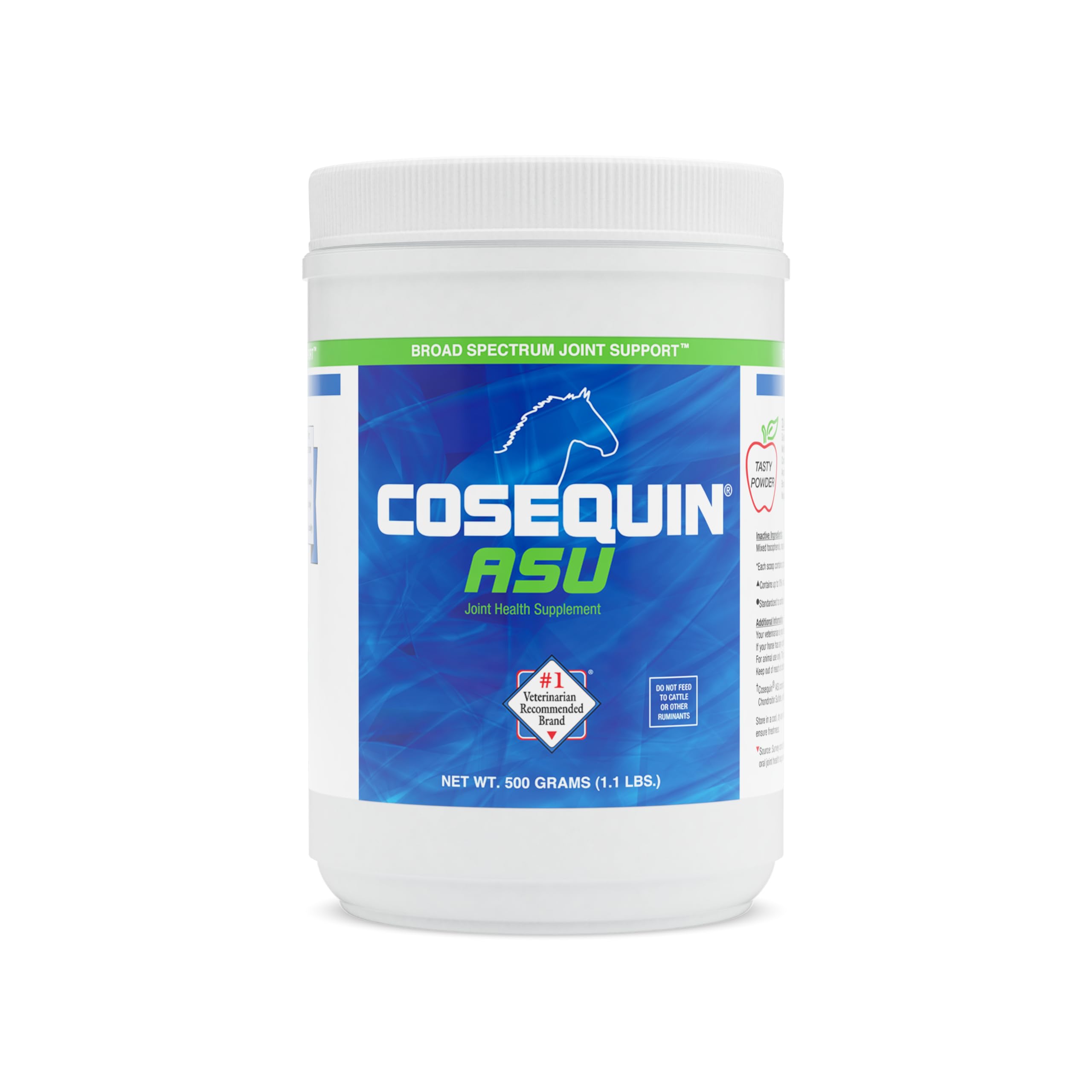 پودر پودری سلامت مفاصل Cosequin Nutramax ASU برای اسب - با گلوکوزامین، کندروئیتین، ASU، و MSM، 500 گرم
