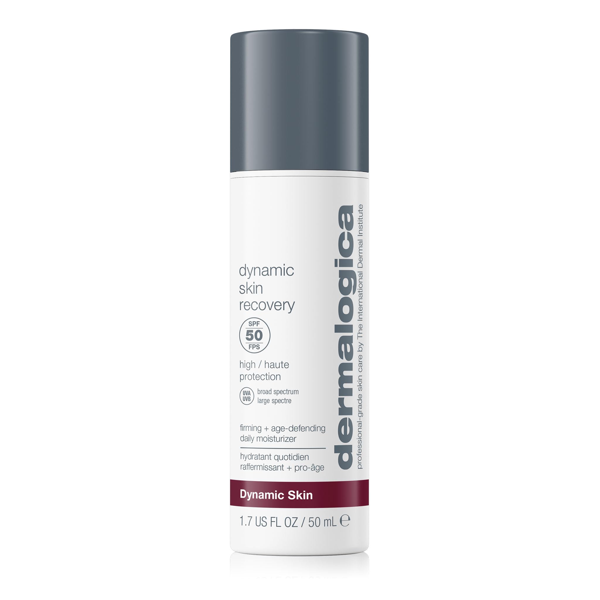 مرطوب کننده صورتی Dermalogica Dynamic Skin Recovery SPF 50، لوسیون ضد آفتاب - روزانه برای فرم، مرطوب کردن پوست و محافظت با طیف گسترده، متوسط ​​وزن، غیر چرب، 1.7 اونس مایع (بسته 1 عدد)