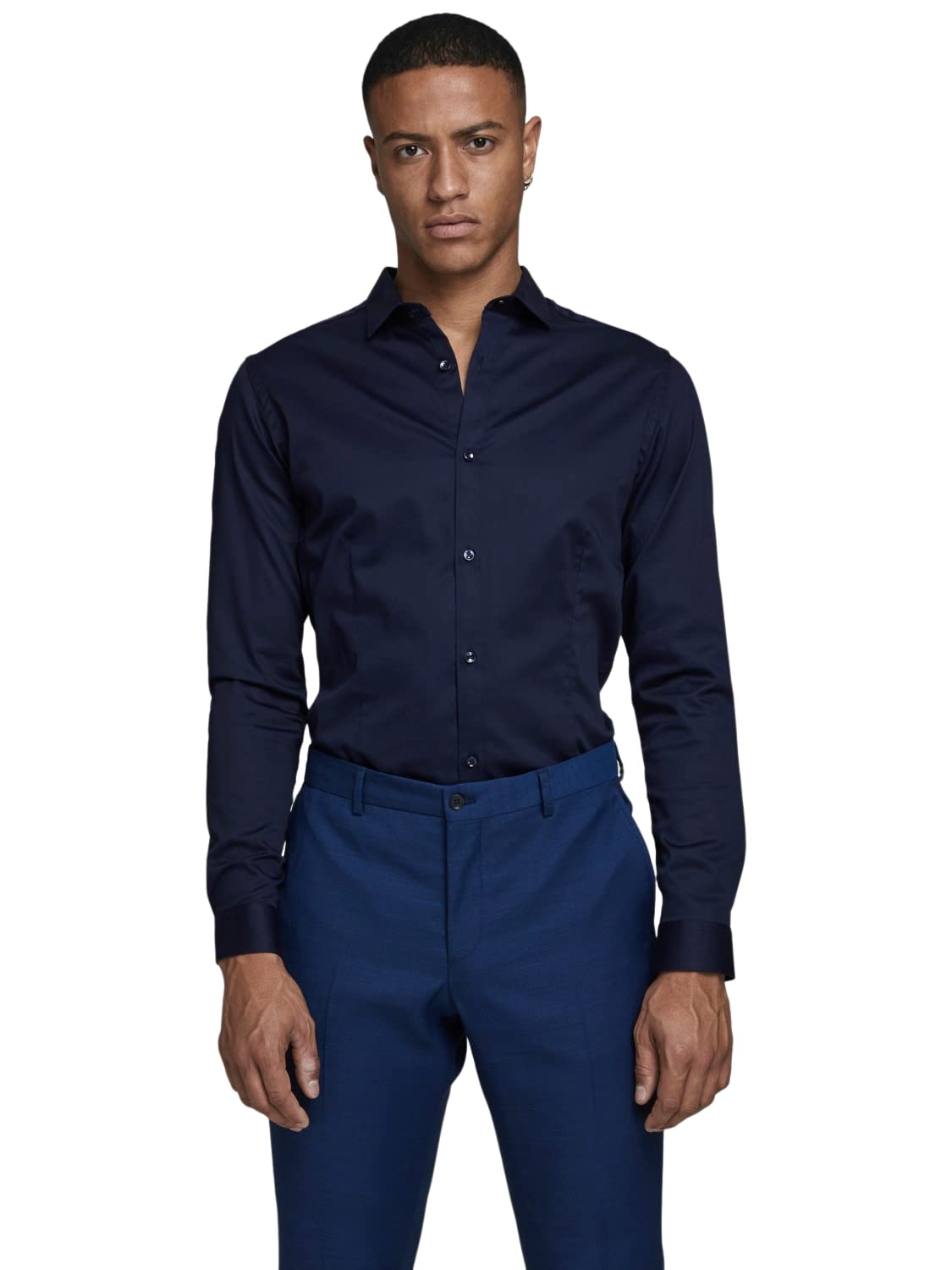 پیراهن JACK & JONES مردانه مدل Jjprparma با طراحی ابراز ظرافت بسته یک عددی - رنگ آبی (نیوی بلیزر)